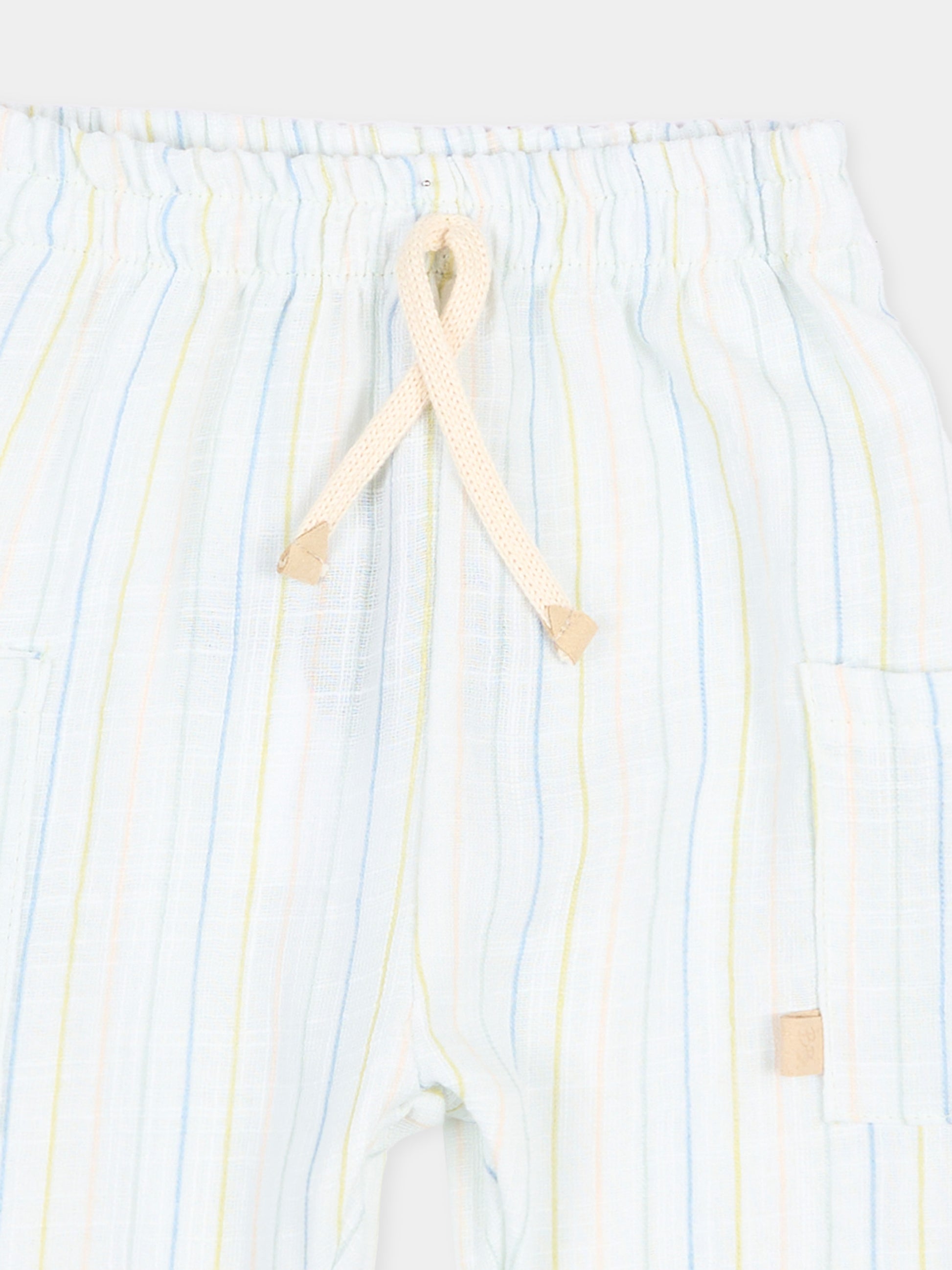 Shorts azzurri per neonato a righe,Bamboom,1166TE00070 STRIPE ACQUA