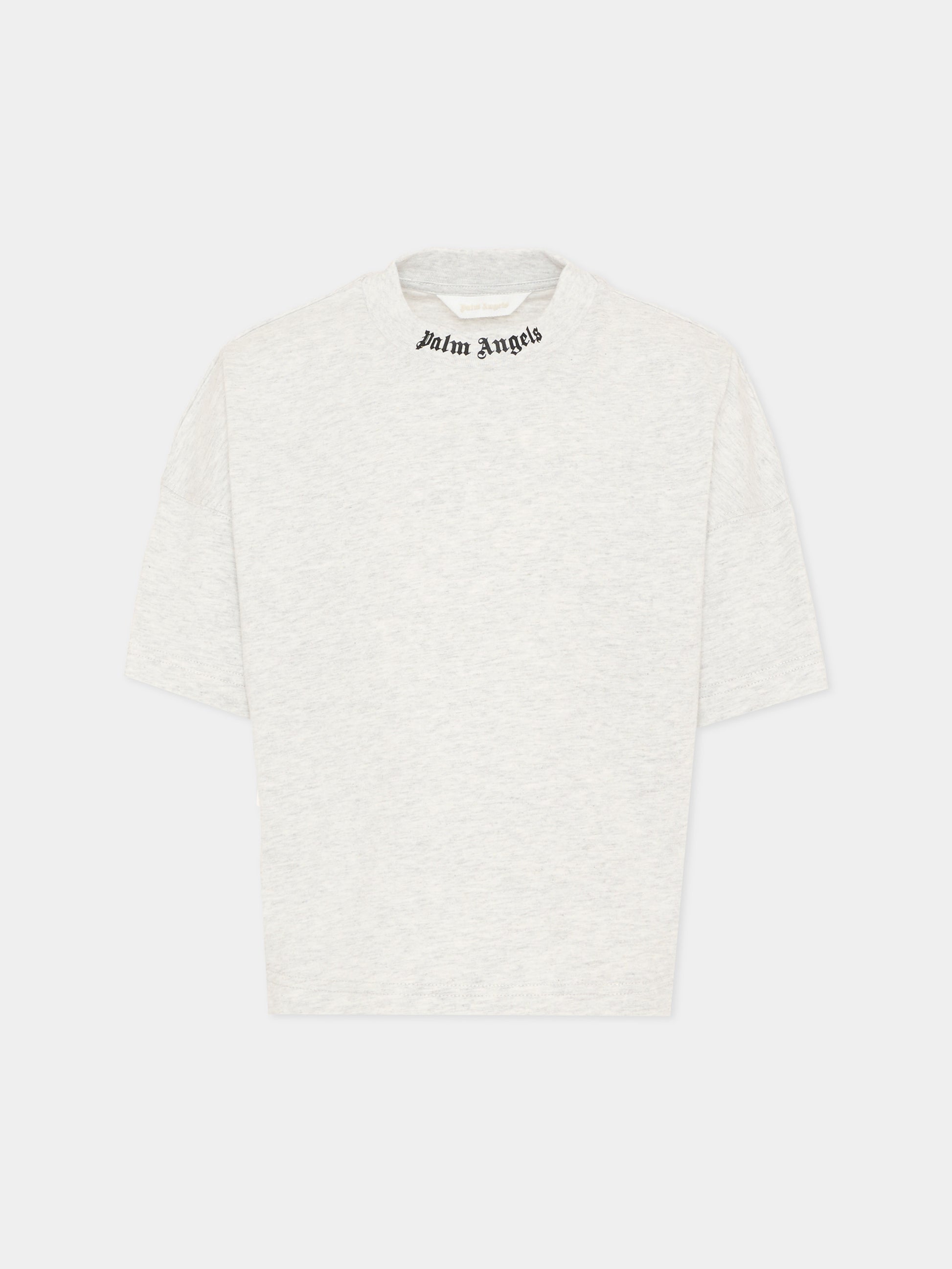 T-Shirt grigia per bambini con logo,Palm Angels,PBAA002S26JER001 101