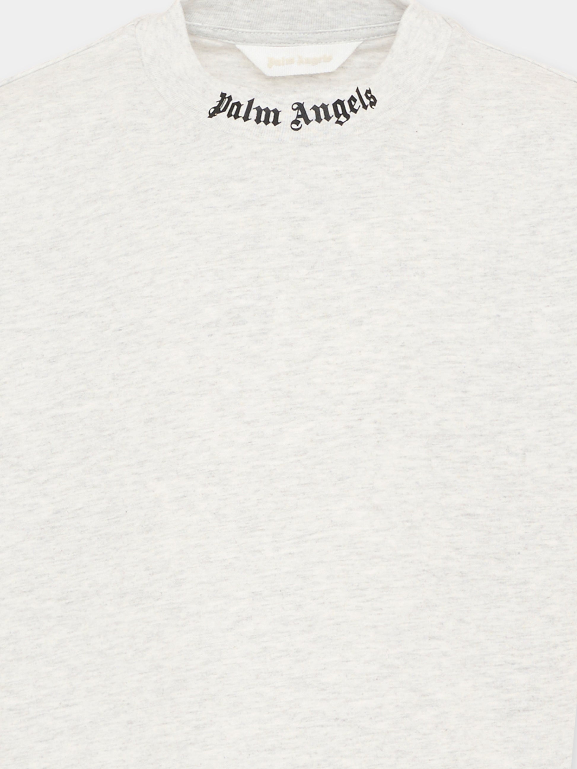 T-Shirt grigia per bambini con logo,Palm Angels,PBAA002S26JER001 101