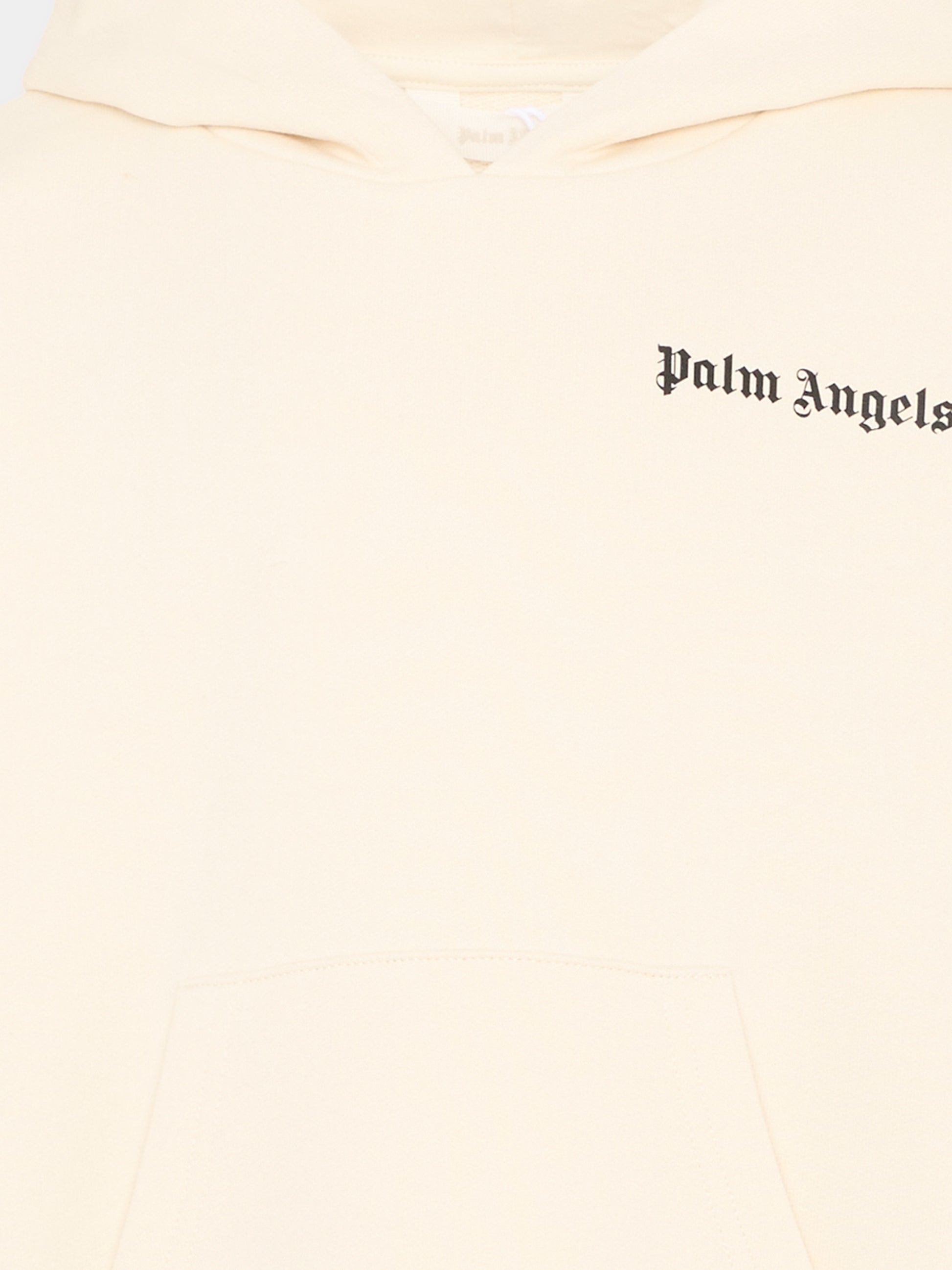 Felpa avorio per bambini con logo,Palm Angels,PBBB011S26FLE001 002