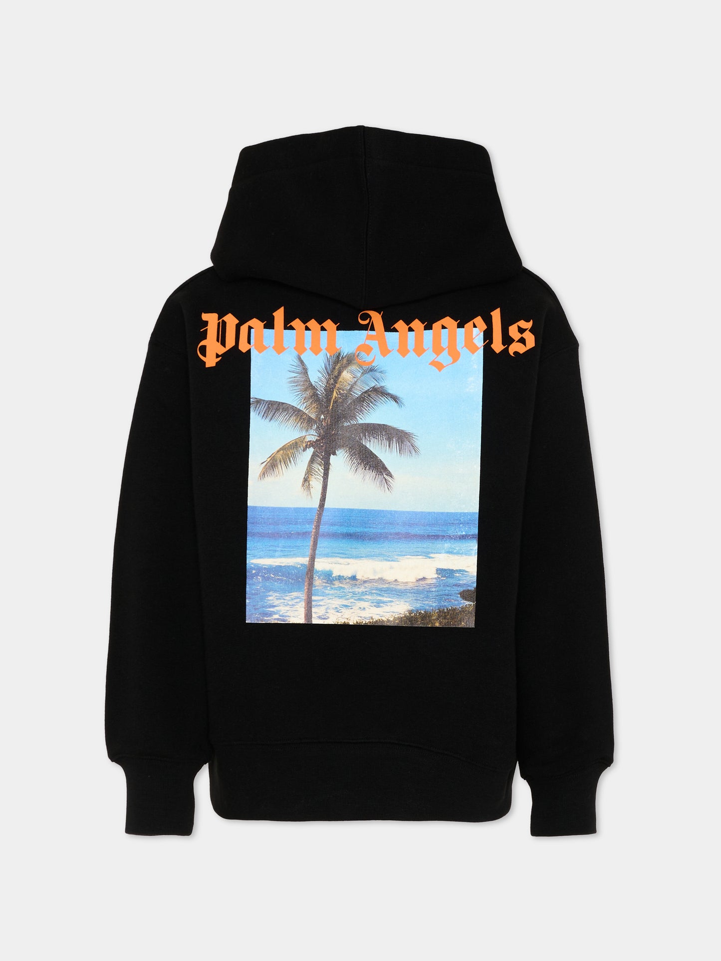 Felpa nera per bambino con stampa logo,Palm Angels,PBBB012S26FLE008 110