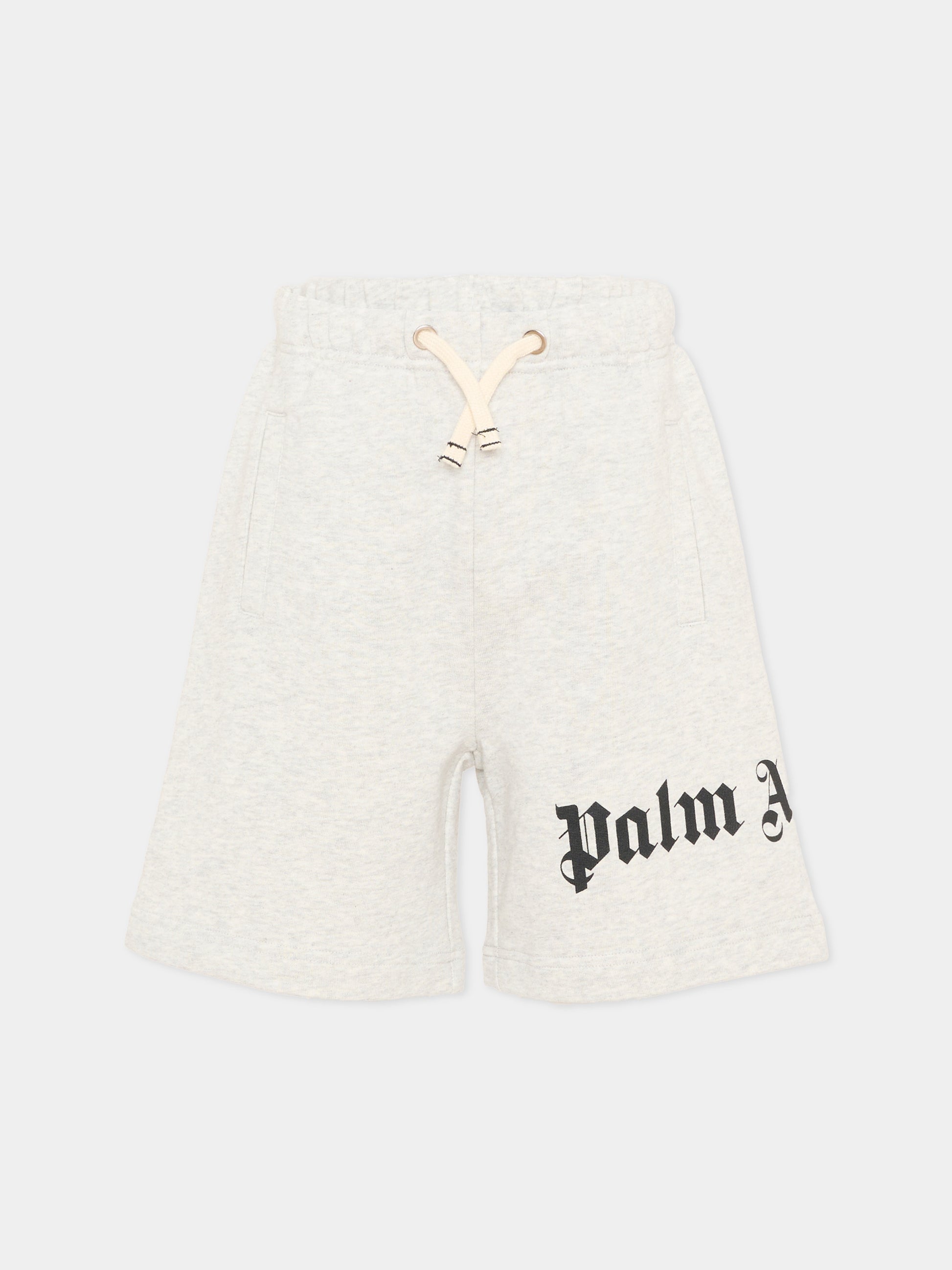 Shorts sportivi grigi per bambini con logo,Palm Angels,PBCI006S26FLE001 101