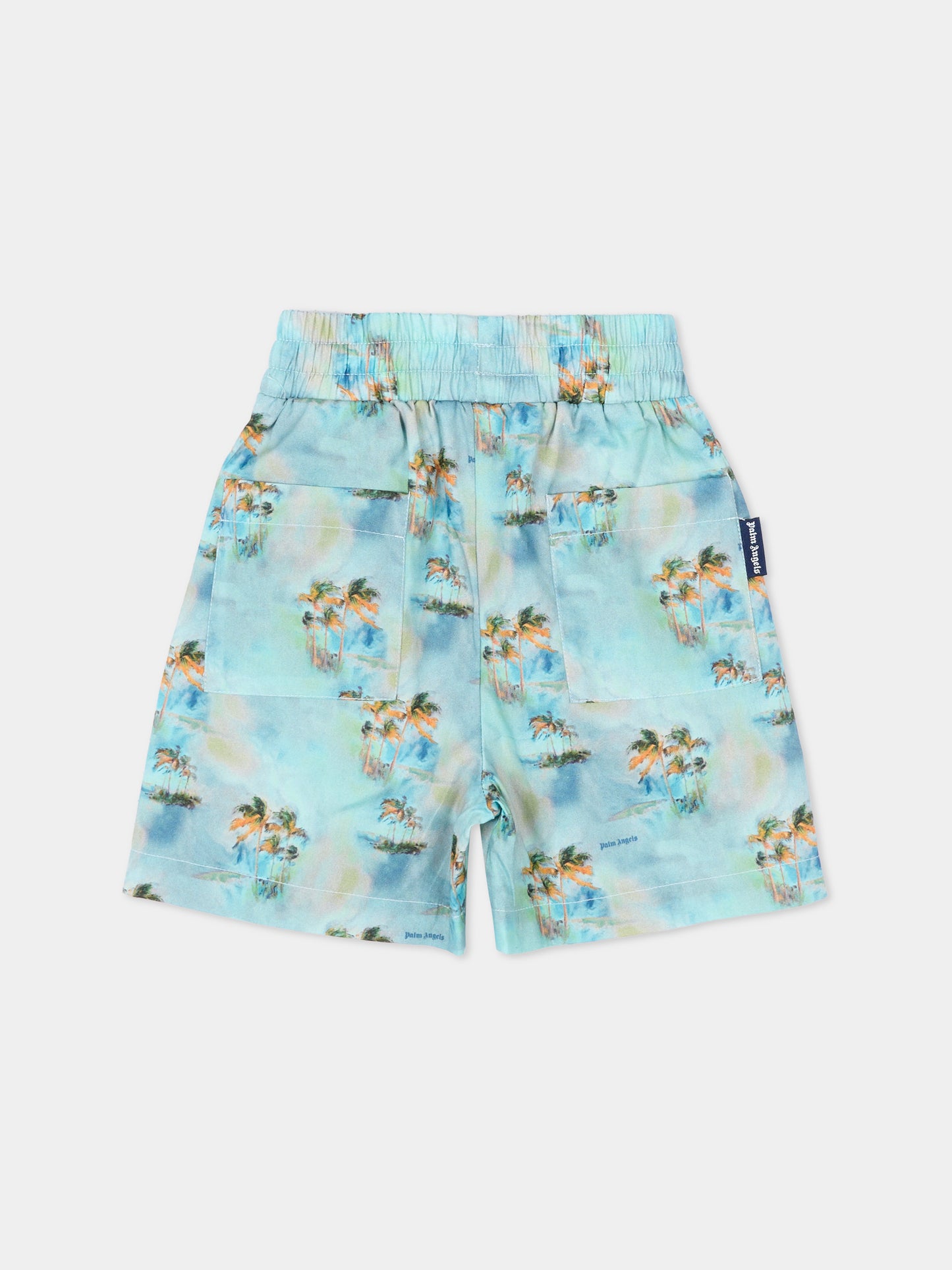 Shorts azzurro per neonato con palme,Palm Angels,PBX8001S26FAB001 960