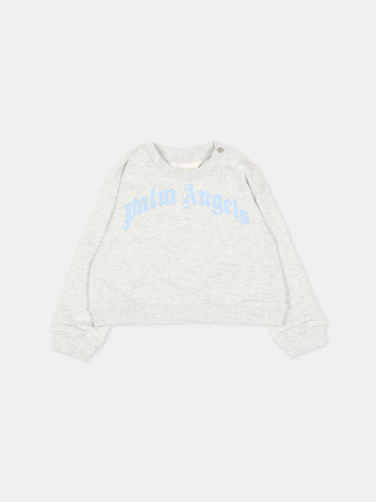 Felpa grigia per neonati con logo,Palm Angels,PBXC001S26FLE002 101