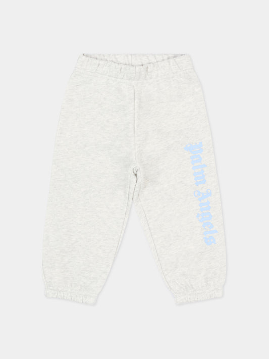 Pantaloni sportivi grigi per neonati con logo,Palm Angels,PBXD001S26FLE001 101