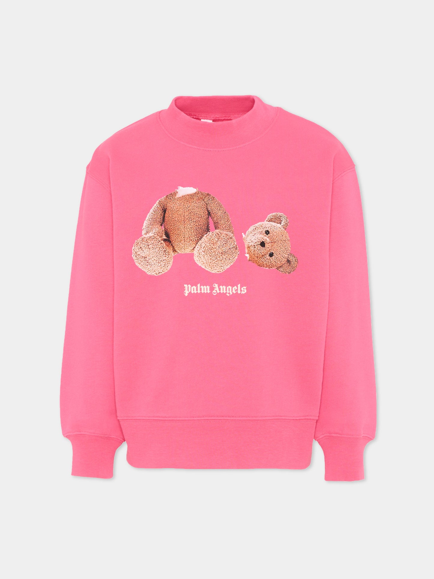 Felpa fucsia teddy bear per bambina,Palm Angels,PGBA013S26FLE002 044