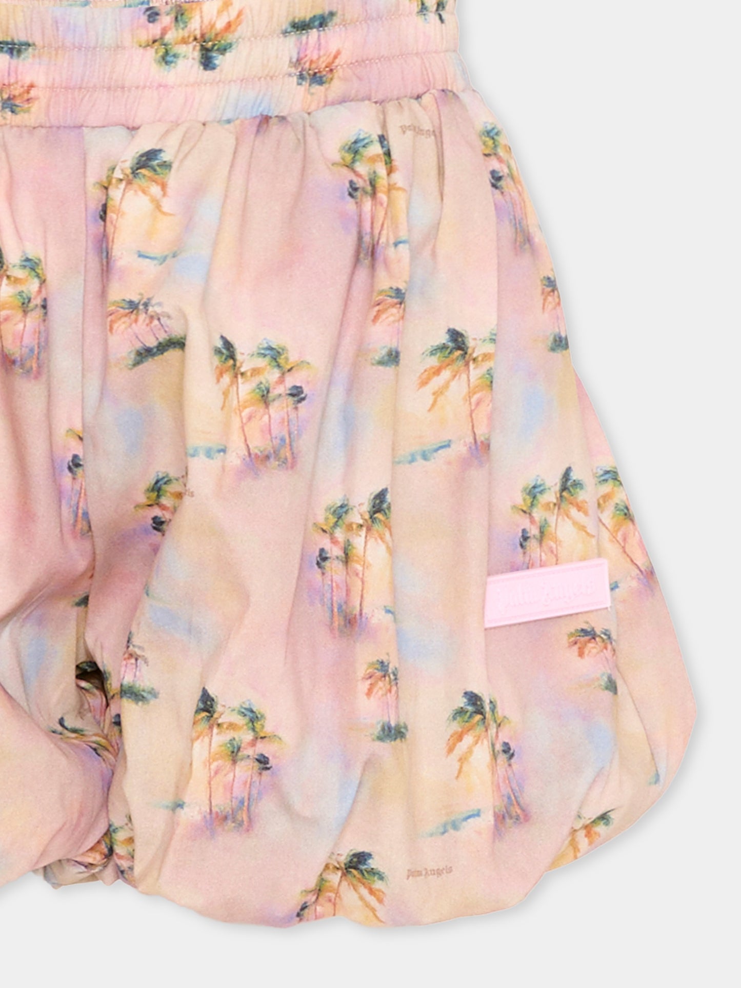 Shorts rosa per bambina con palme,Palm Angels,PGCB009S26FAB001 042