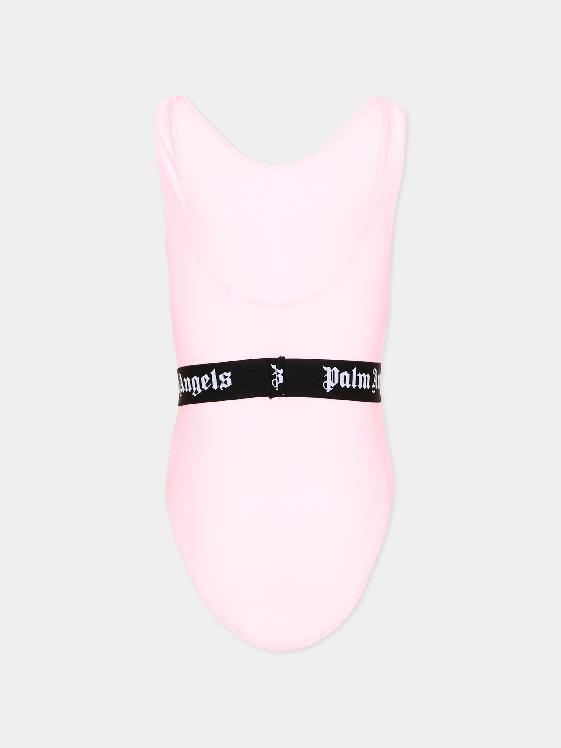 Costume intero rosa per bambina con logo,Palm Angels,PGFC002S26JER001 042