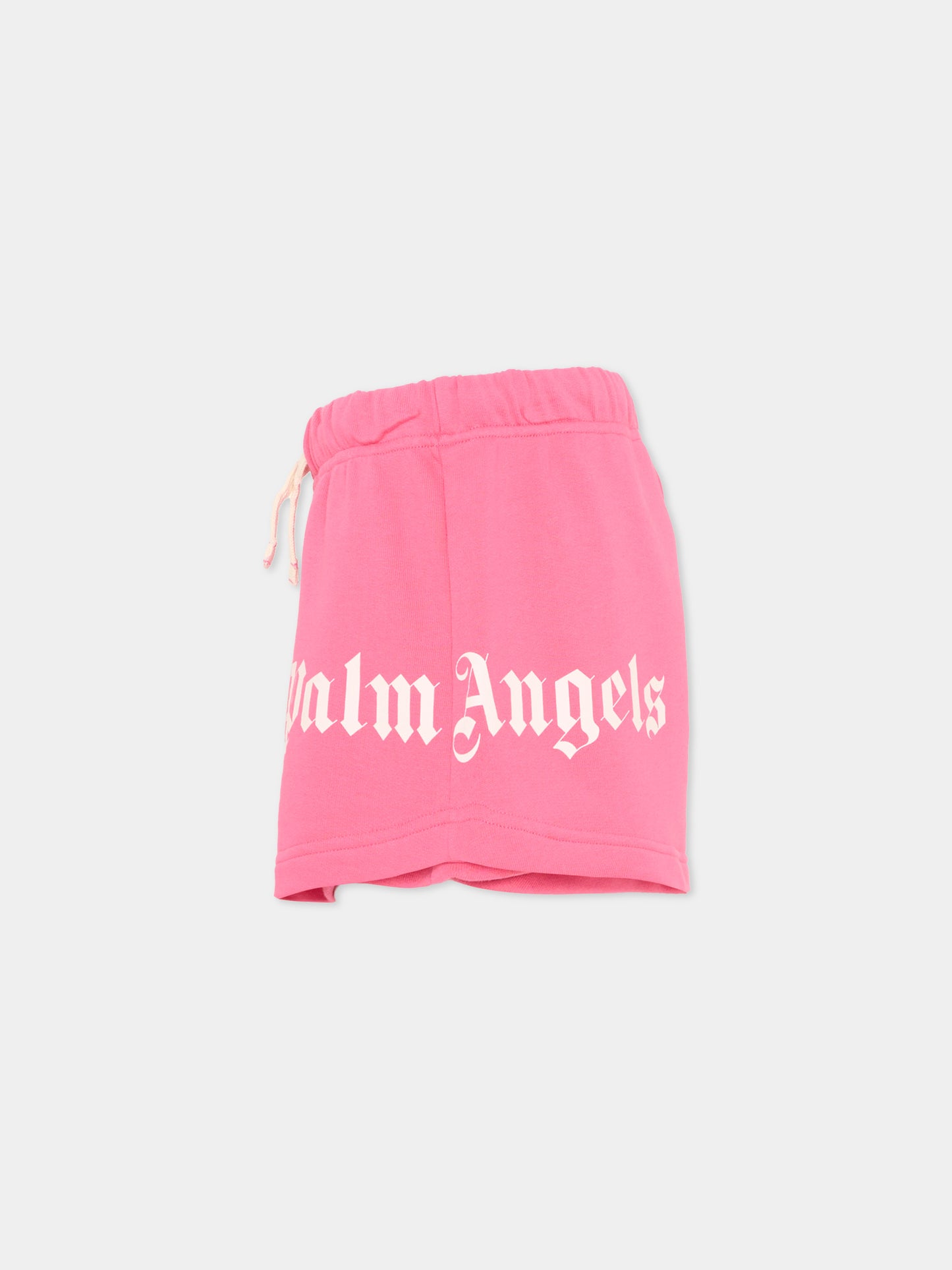Shorts sportivi fucsia per bambina con logo,Palm Angels,PGCI005S26FLE002 044