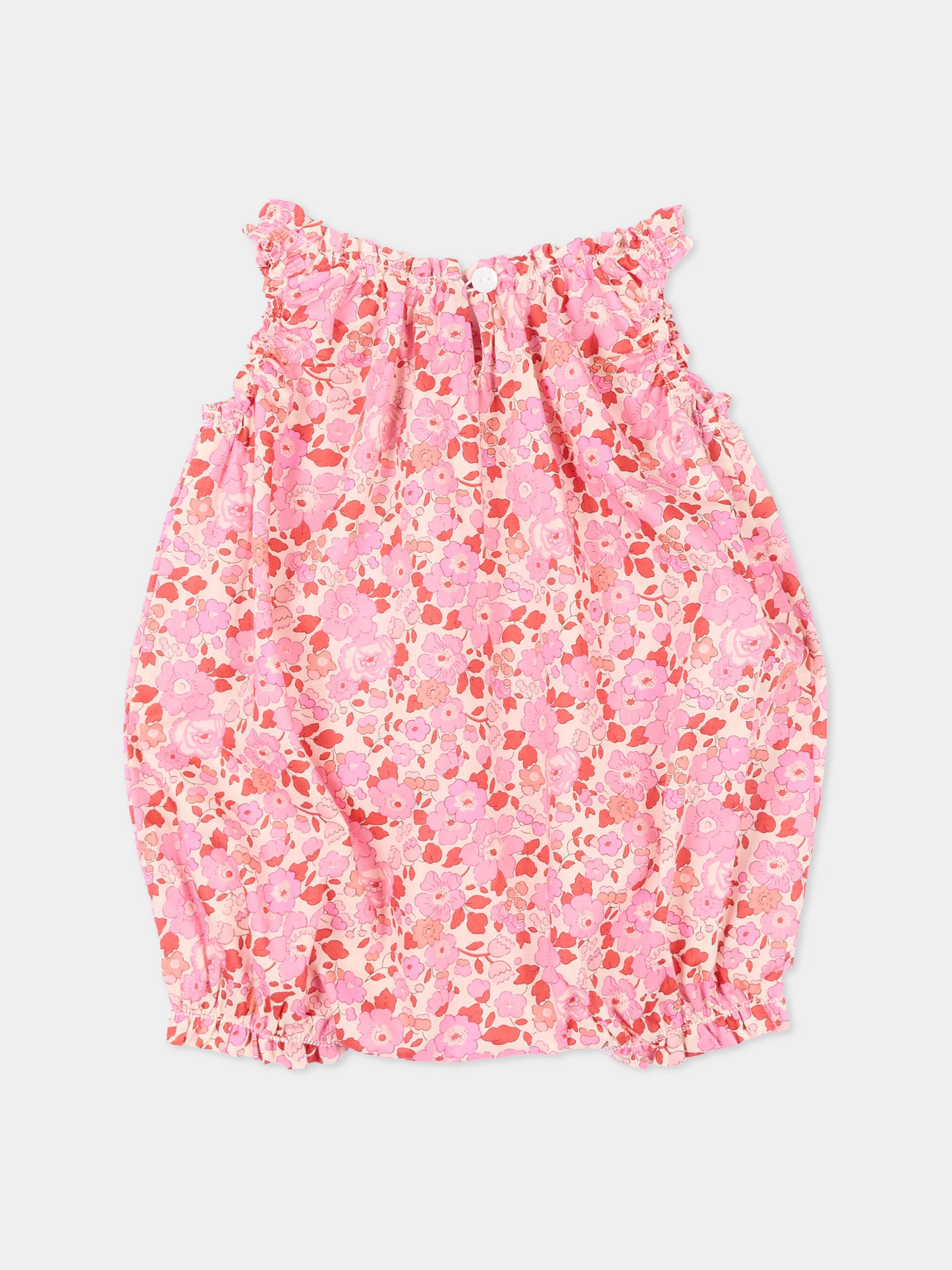 Pagliaccetto rosa per neonata floreale,Pesciolino Rosso,PG S 166