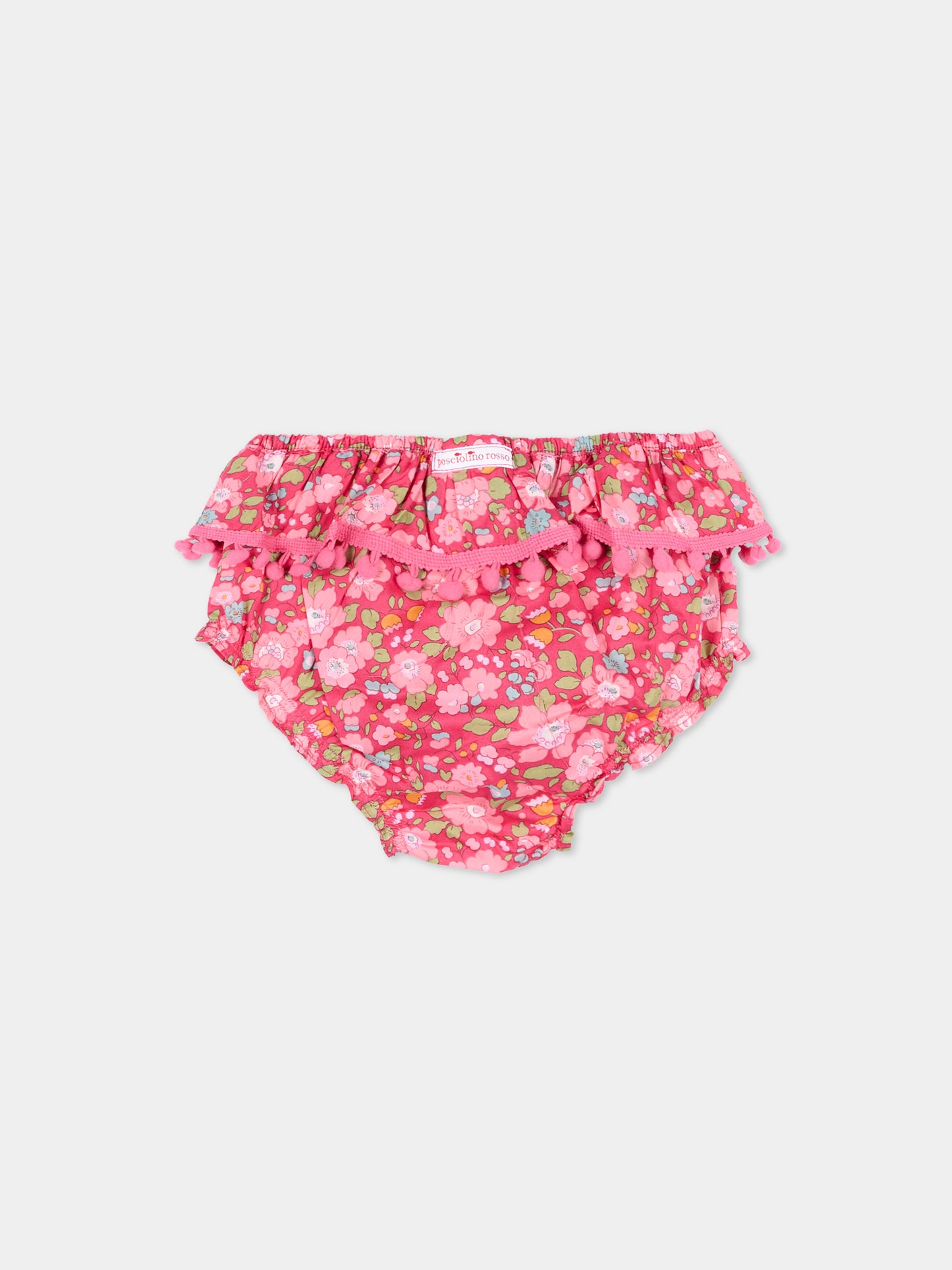 Slip bikini fucsia per neonata floreale,Pesciolino Rosso,N02 PONPON S 182