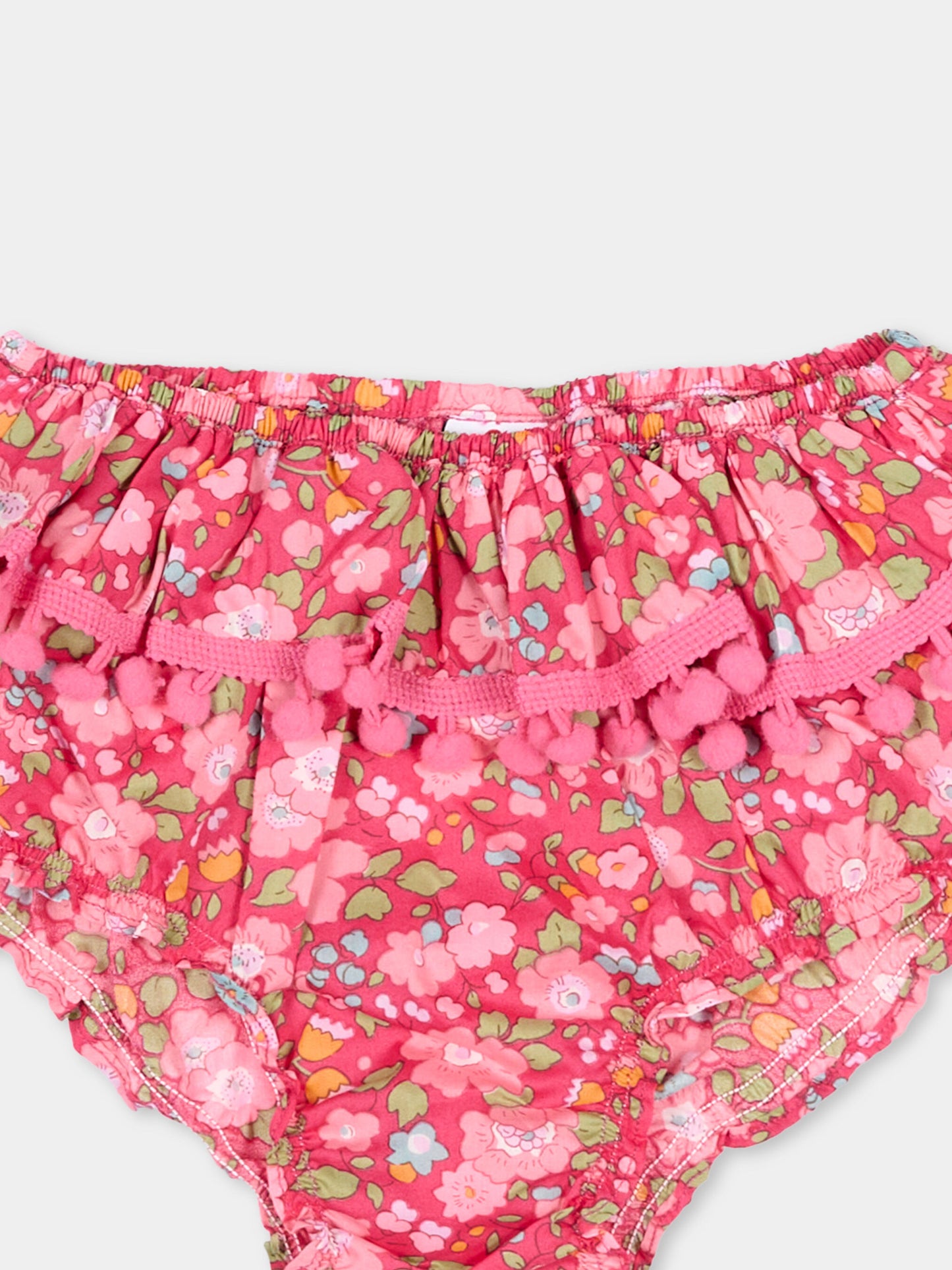 Slip bikini fucsia per neonata floreale,Pesciolino Rosso,N02 PONPON S 182