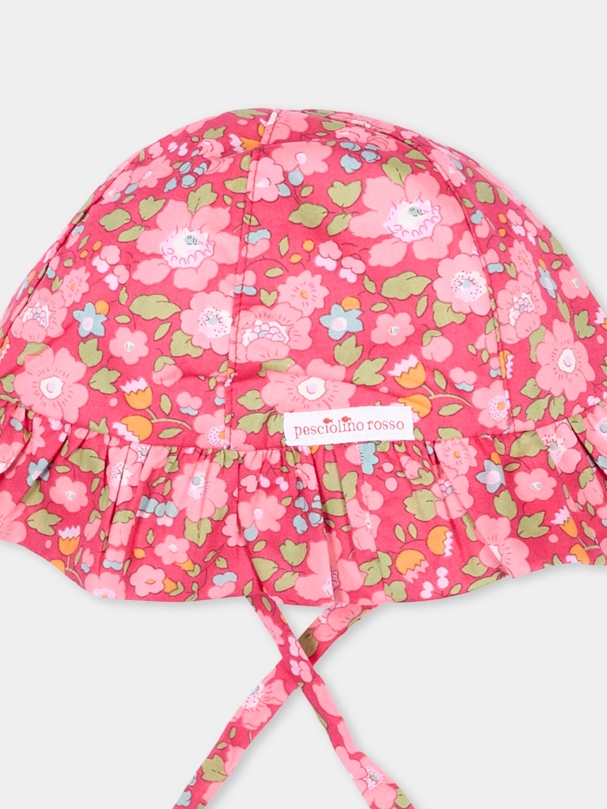 Cloche rossa floreale per neonata,Pesciolino Rosso,CP S 182