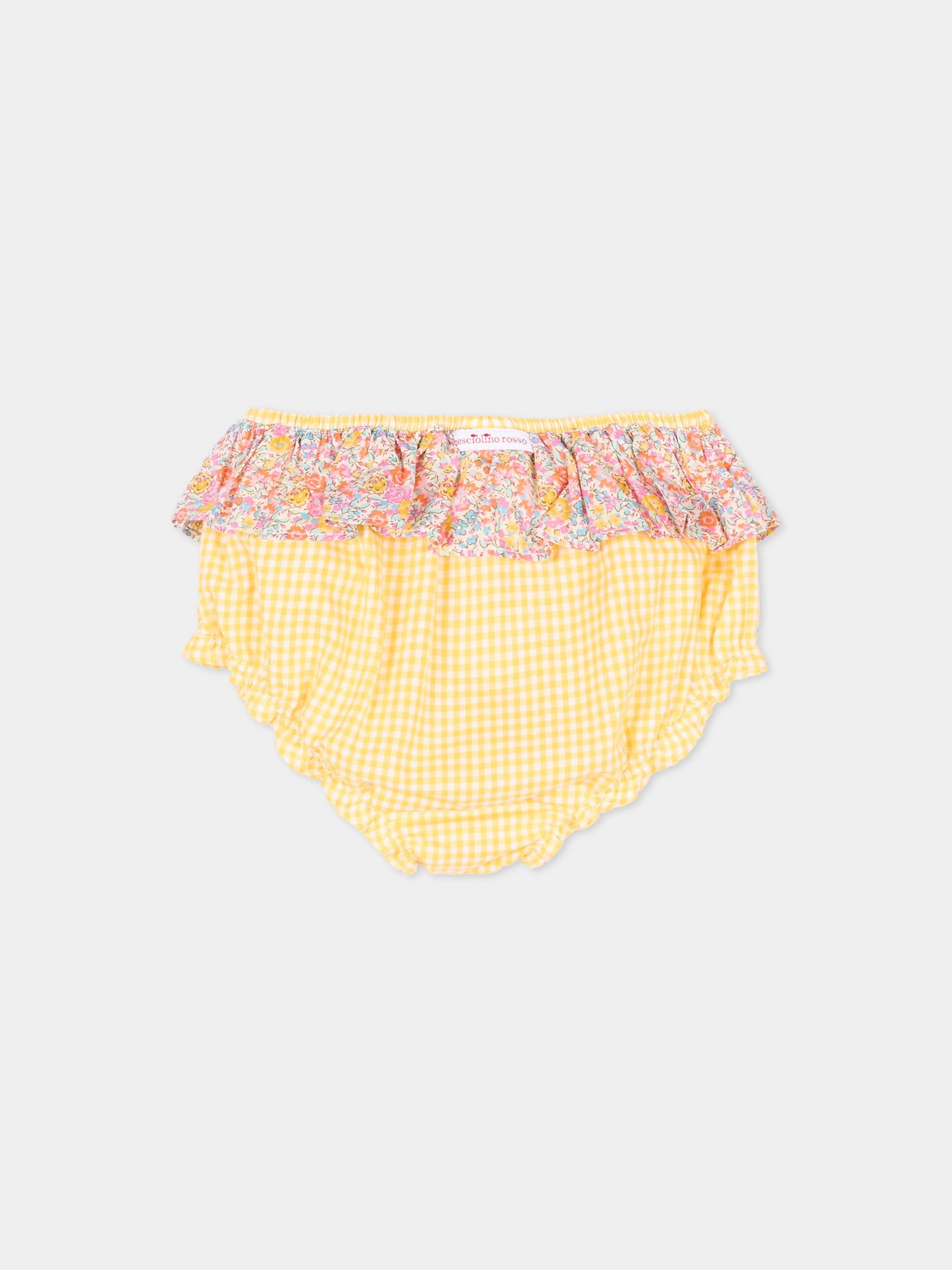 Slip bikini giallo per neonata vichy,Pesciolino Rosso,N02 PATCH S 186