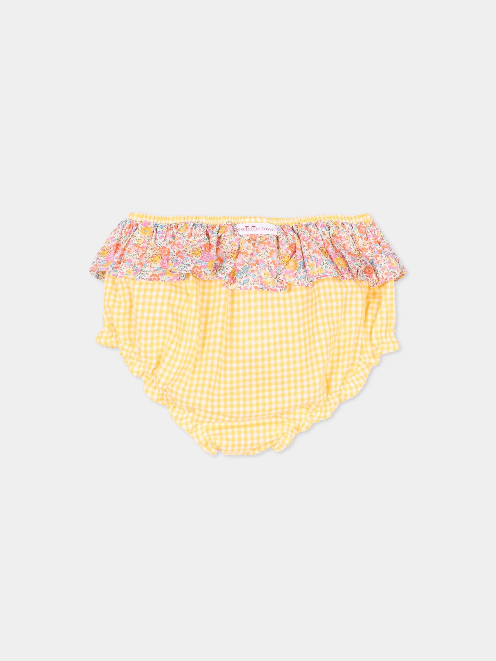Slip bikini giallo per neonata vichy,Pesciolino Rosso,N02 PATCH S 186