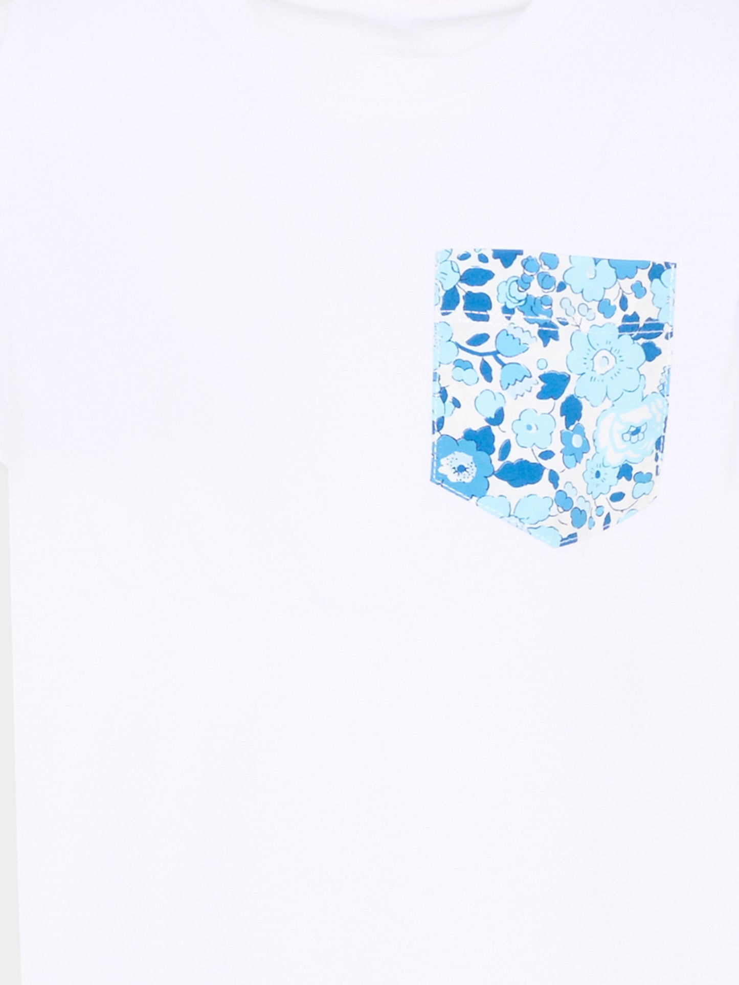 T-shirt bianca per bambino con taschino a fiori,Pesciolino Rosso,TSM S 177