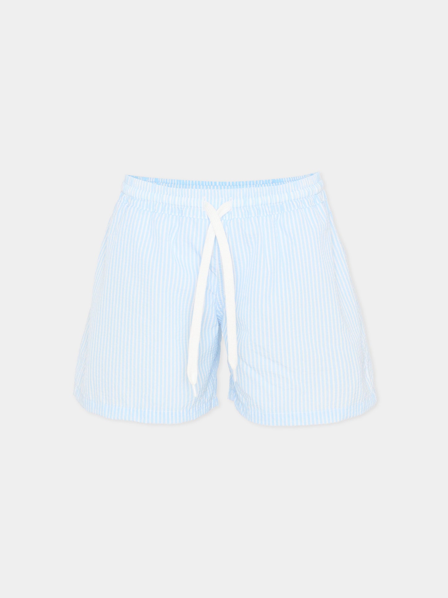 Boxer mare azzurro per bambino a righe,Pesciolino Rosso,M8 RIGA AZZURRA
