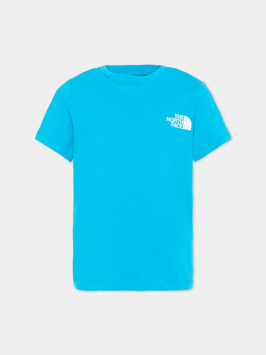 T-shirt azzurra per bambino con logo,The North Face Kids,NF0A8EFND7R1