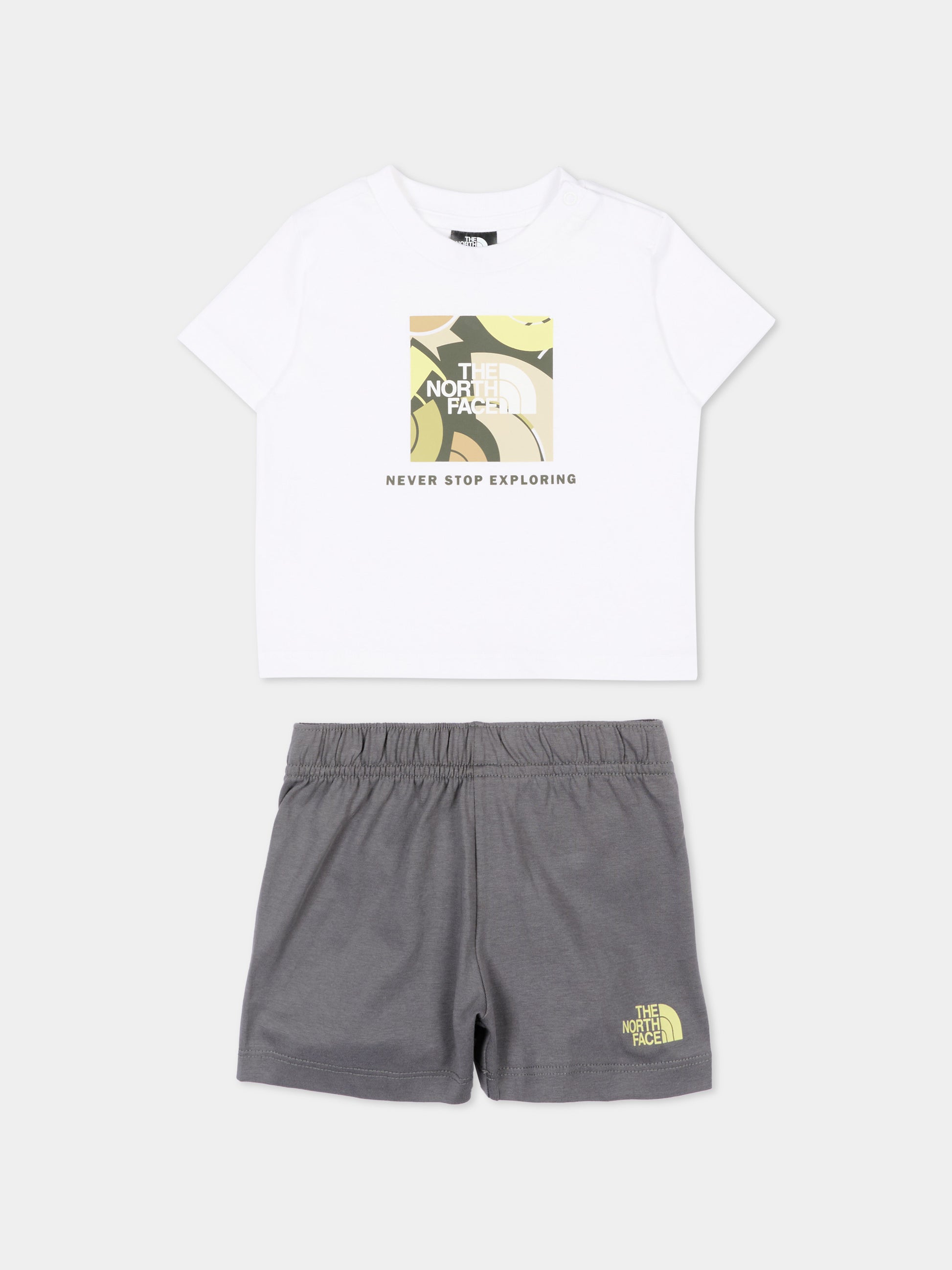 Completo sportivo bianco per neonato con logo,The North Face Kids,NF0A8G1D3N81