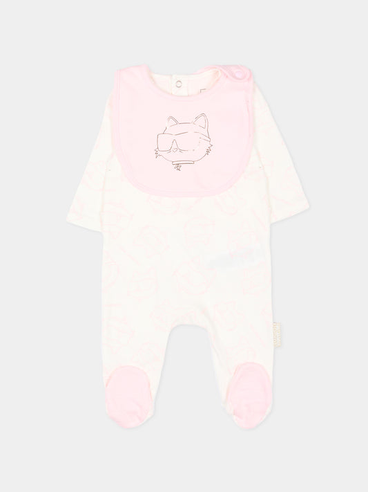 Set tutina rosa per neonata con Choupette,Karl Lagerfeld Kids,Z31045 N74