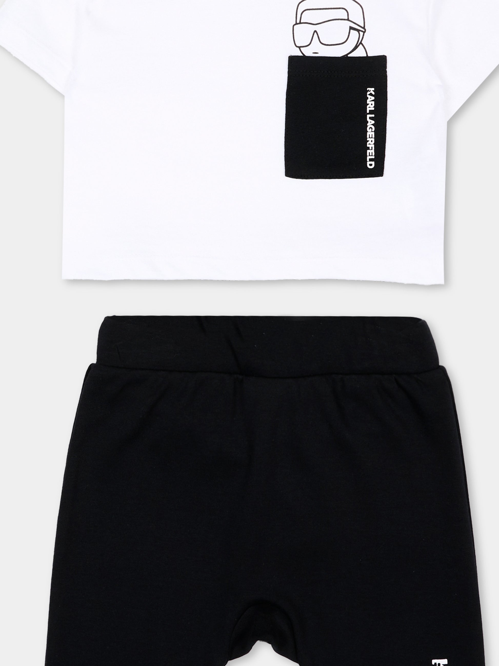 Completo sportivo bianco per neonato con logo,Karl Lagerfeld Kids,Z31052 N50