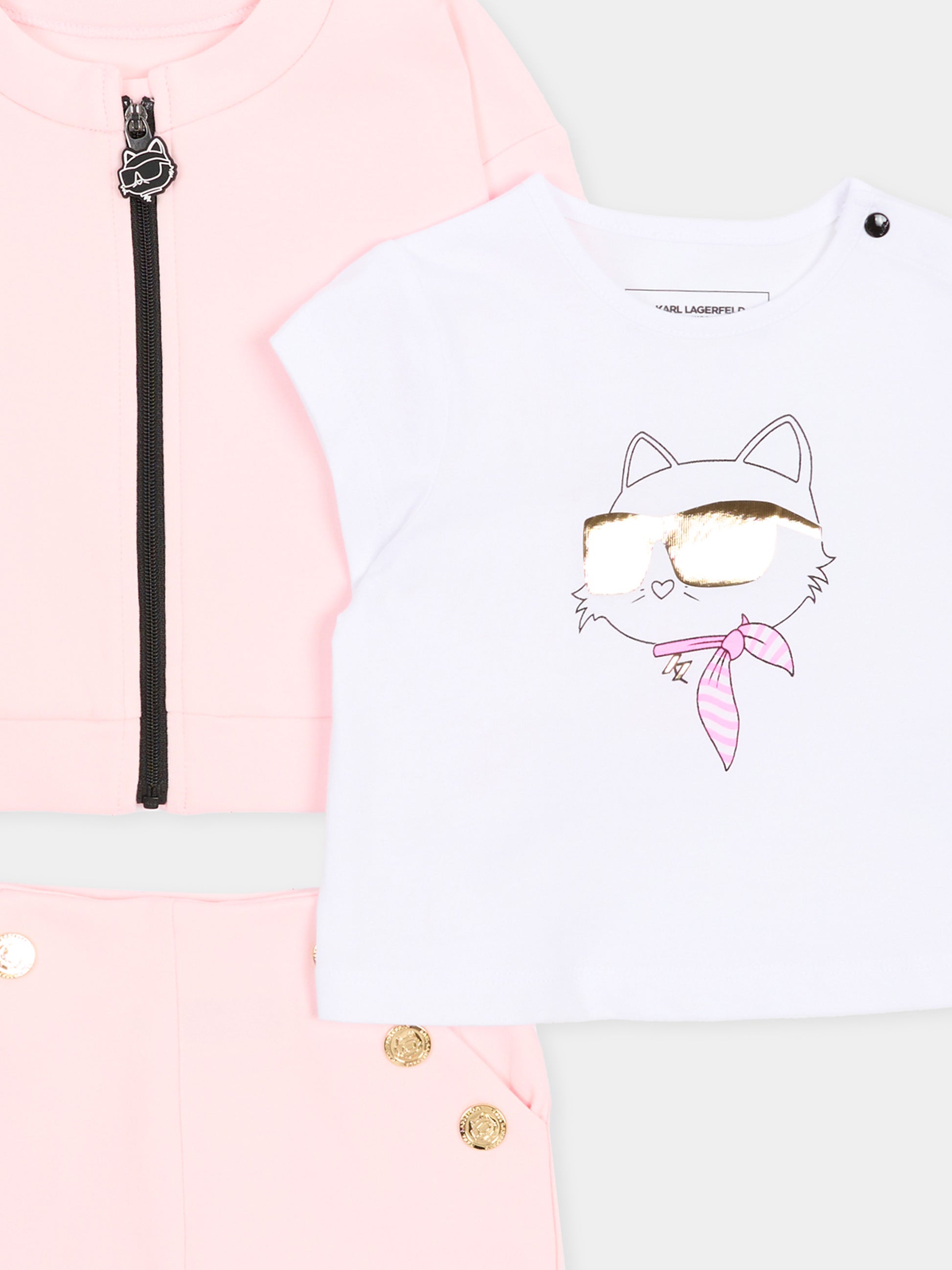 Completo rosa per neonata con Choupette,Karl Lagerfeld Kids,Z31056 46F