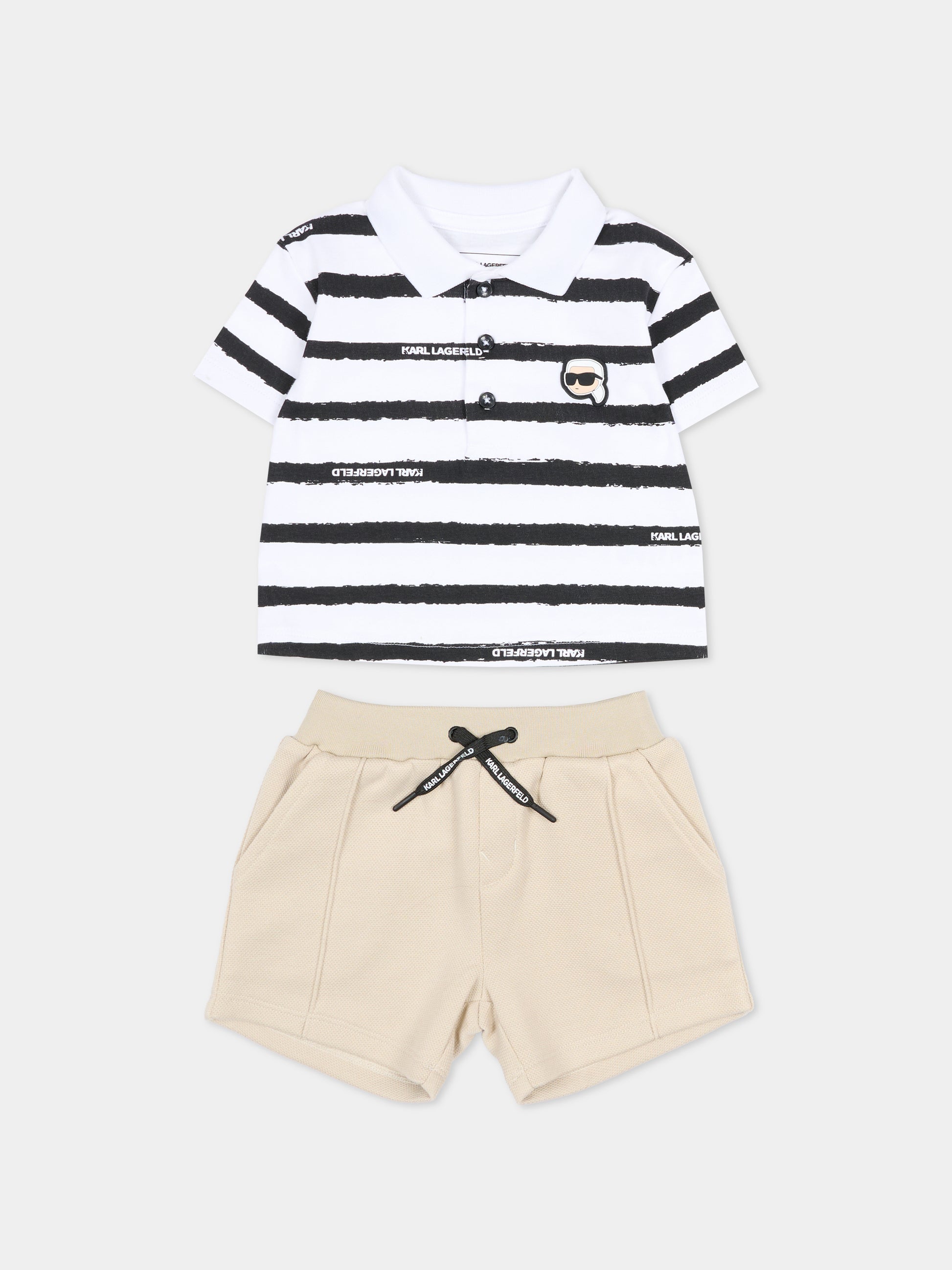 Completo multicolor per neonato con patch Karl Lagerfeld,Karl Lagerfeld Kids,Z31068 10P