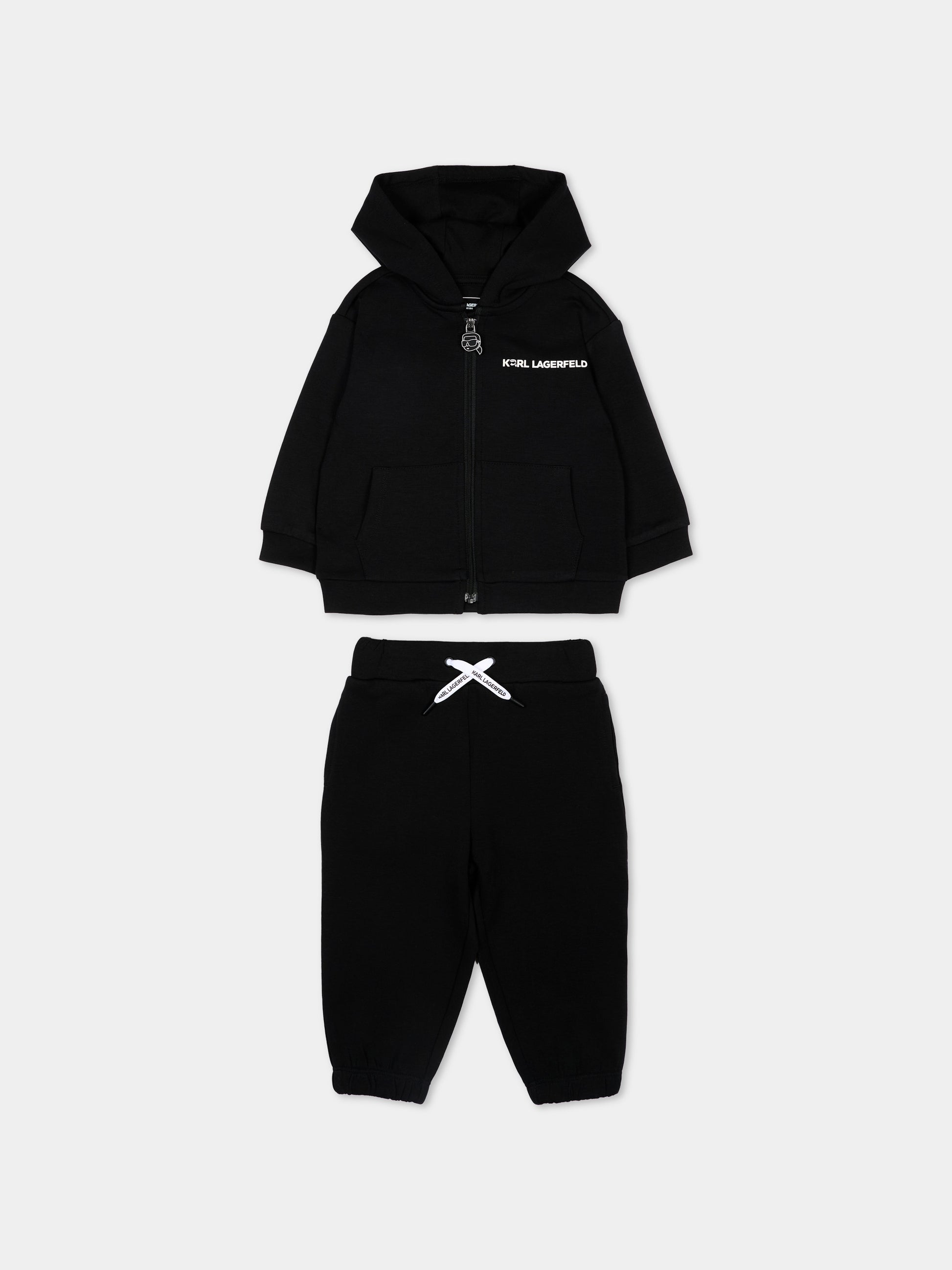 Completo sportivo nero per neonato con logo,Karl Lagerfeld Kids,Z31073 09B