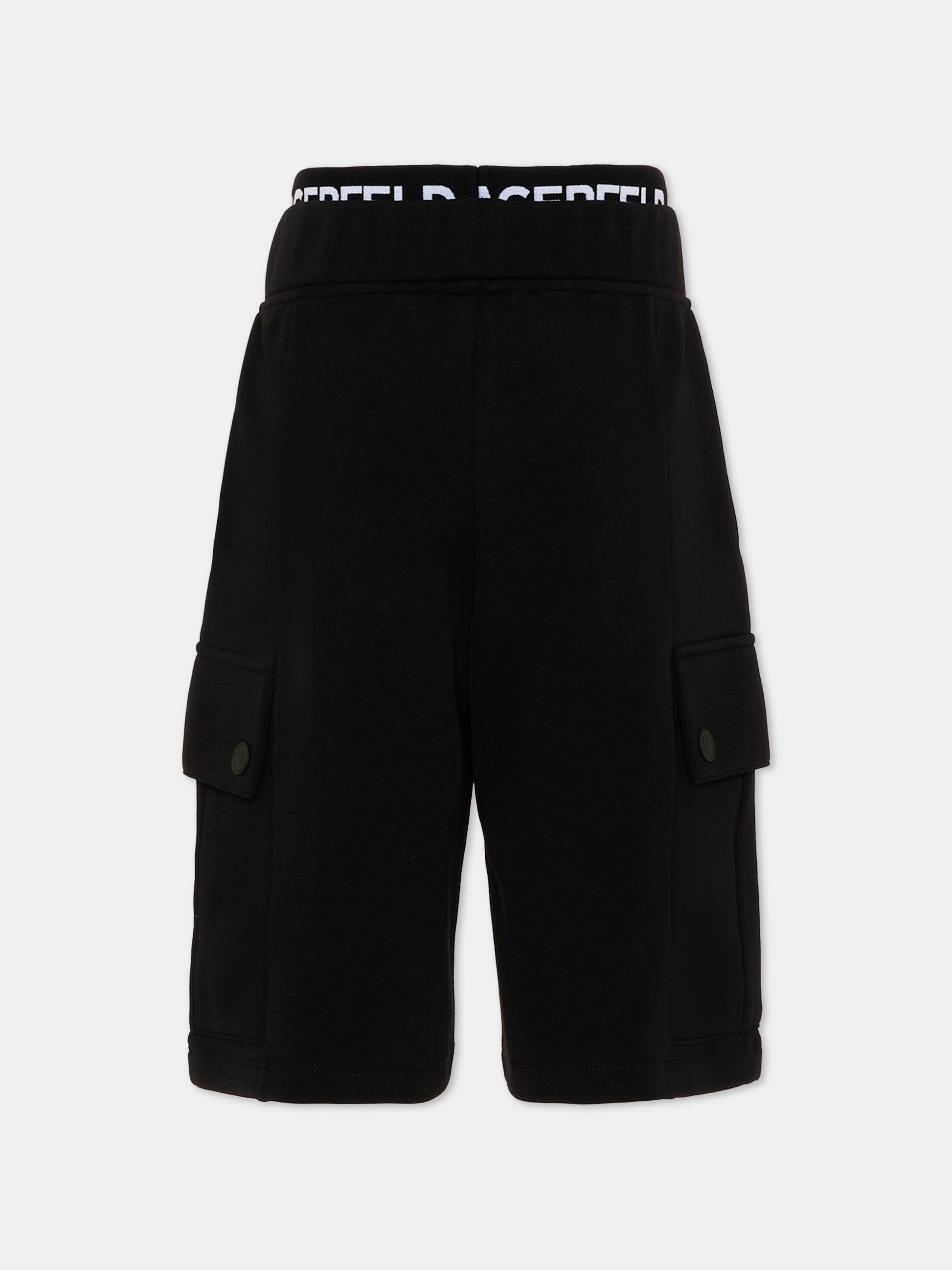 Shorts nero per bambino con logo,Karl Lagerfeld Kids,Z31083 09B