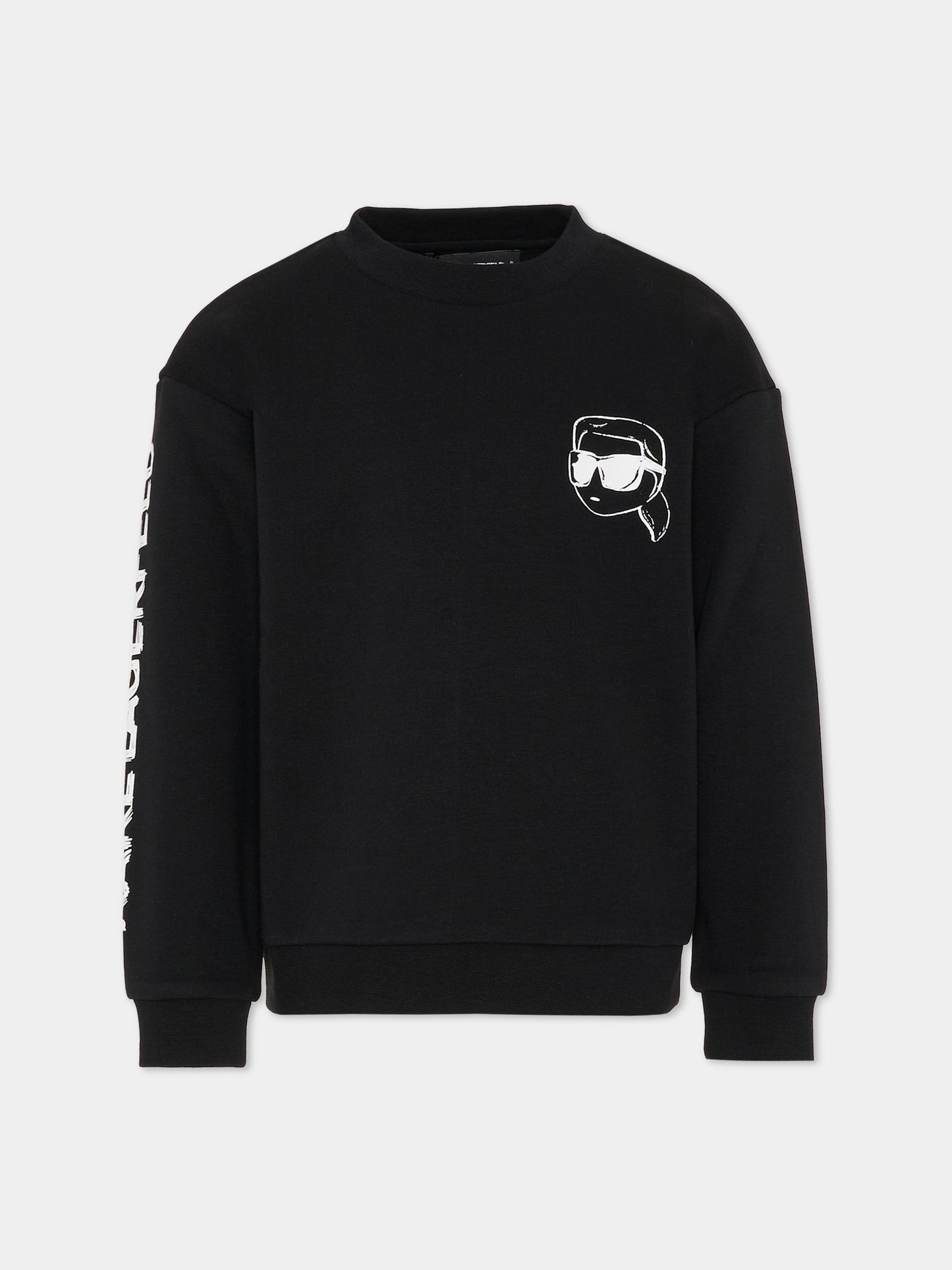 Felpa nera per bambino con Karl Lagerfeld,Karl Lagerfeld Kids,Z31088 09B