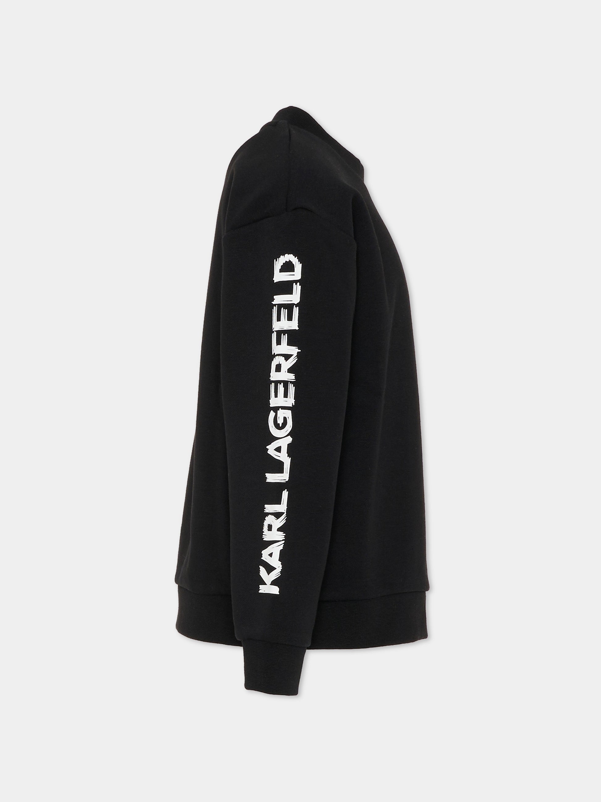 Felpa nera per bambino con Karl Lagerfeld,Karl Lagerfeld Kids,Z31088 09B