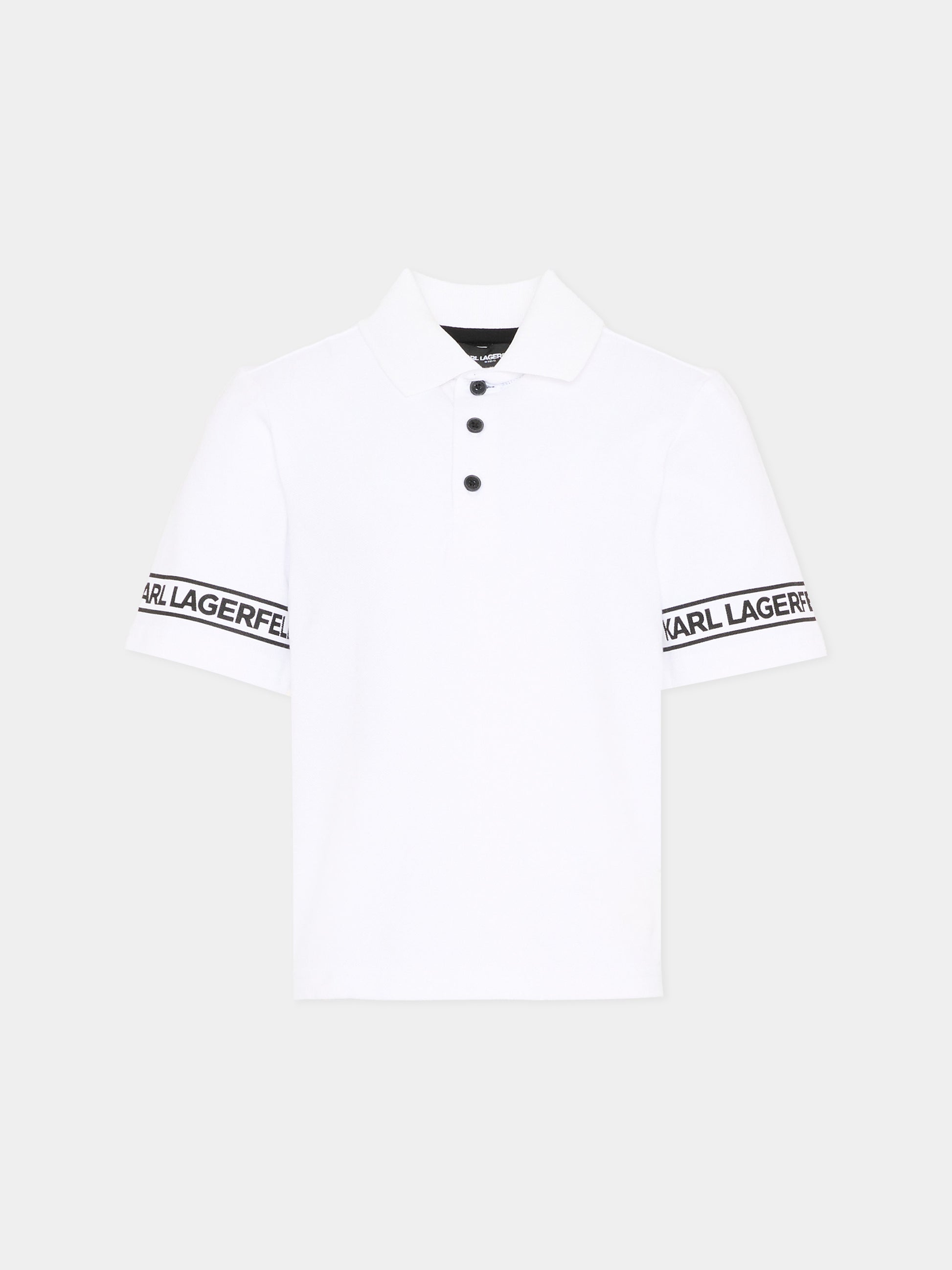 Polo bianca per bambino con logo,Karl Lagerfeld Kids,Z31099 10P