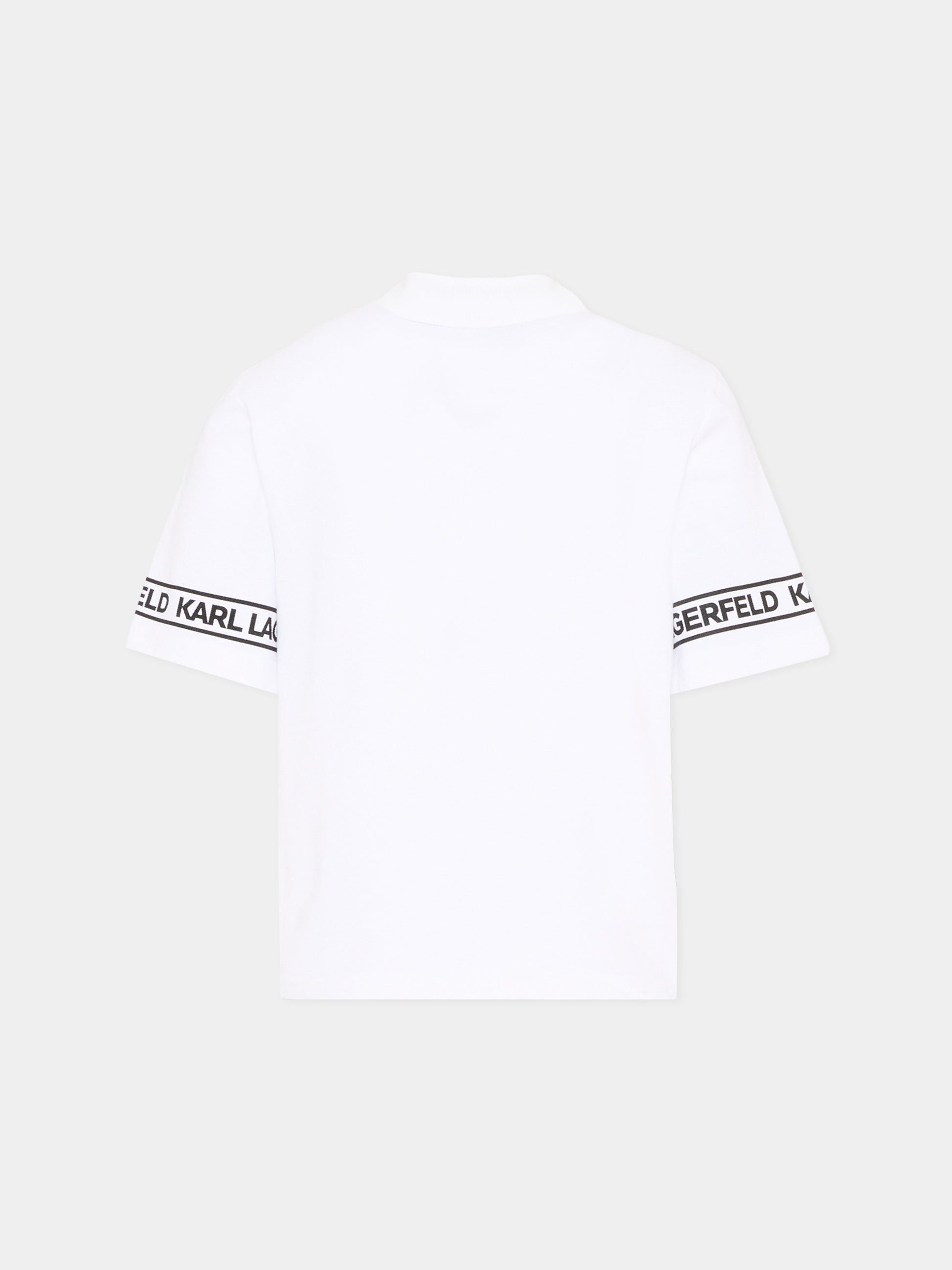 Polo bianca per bambino con logo,Karl Lagerfeld Kids,Z31099 10P