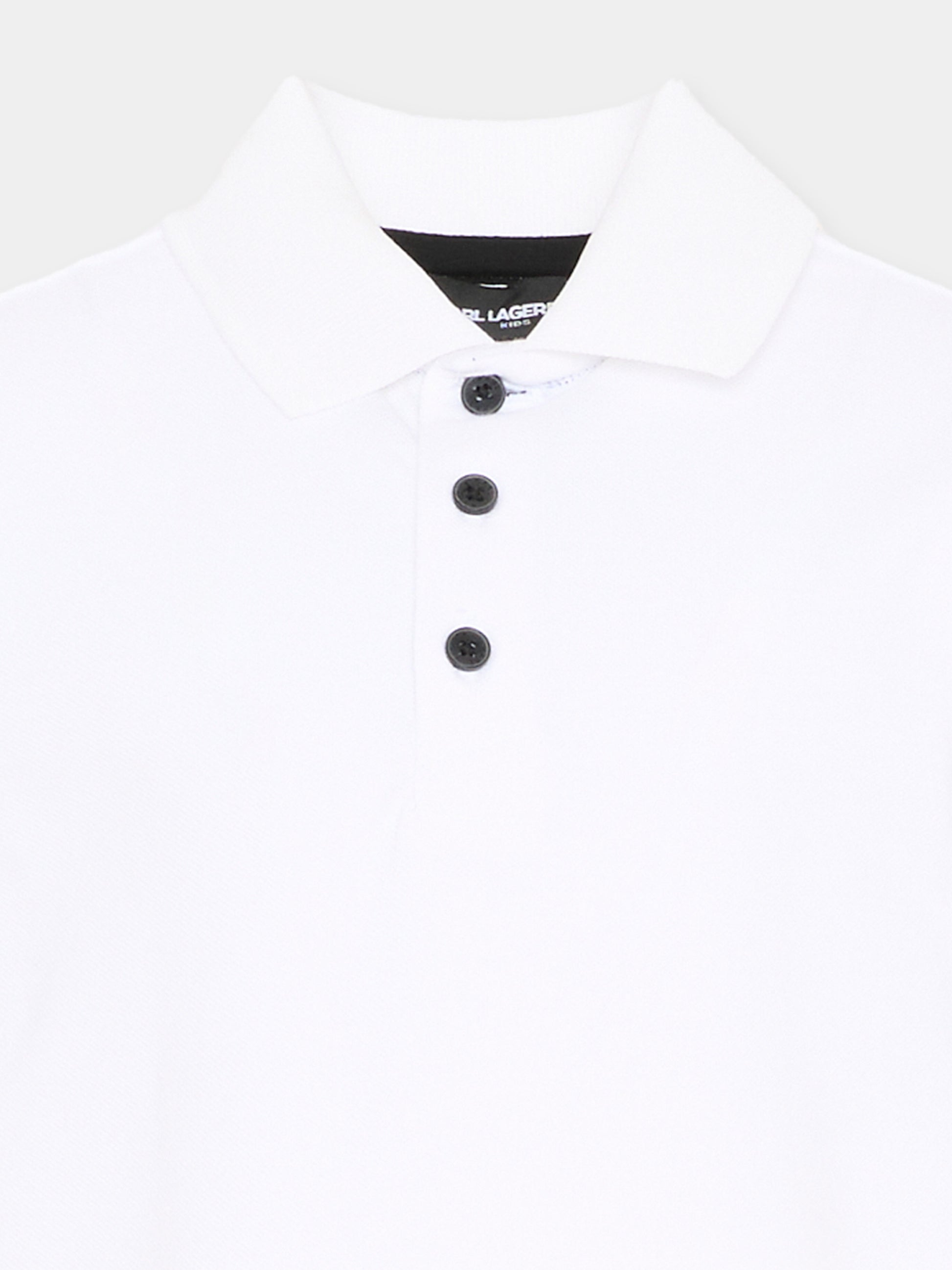 Polo bianca per bambino con logo,Karl Lagerfeld Kids,Z31099 10P