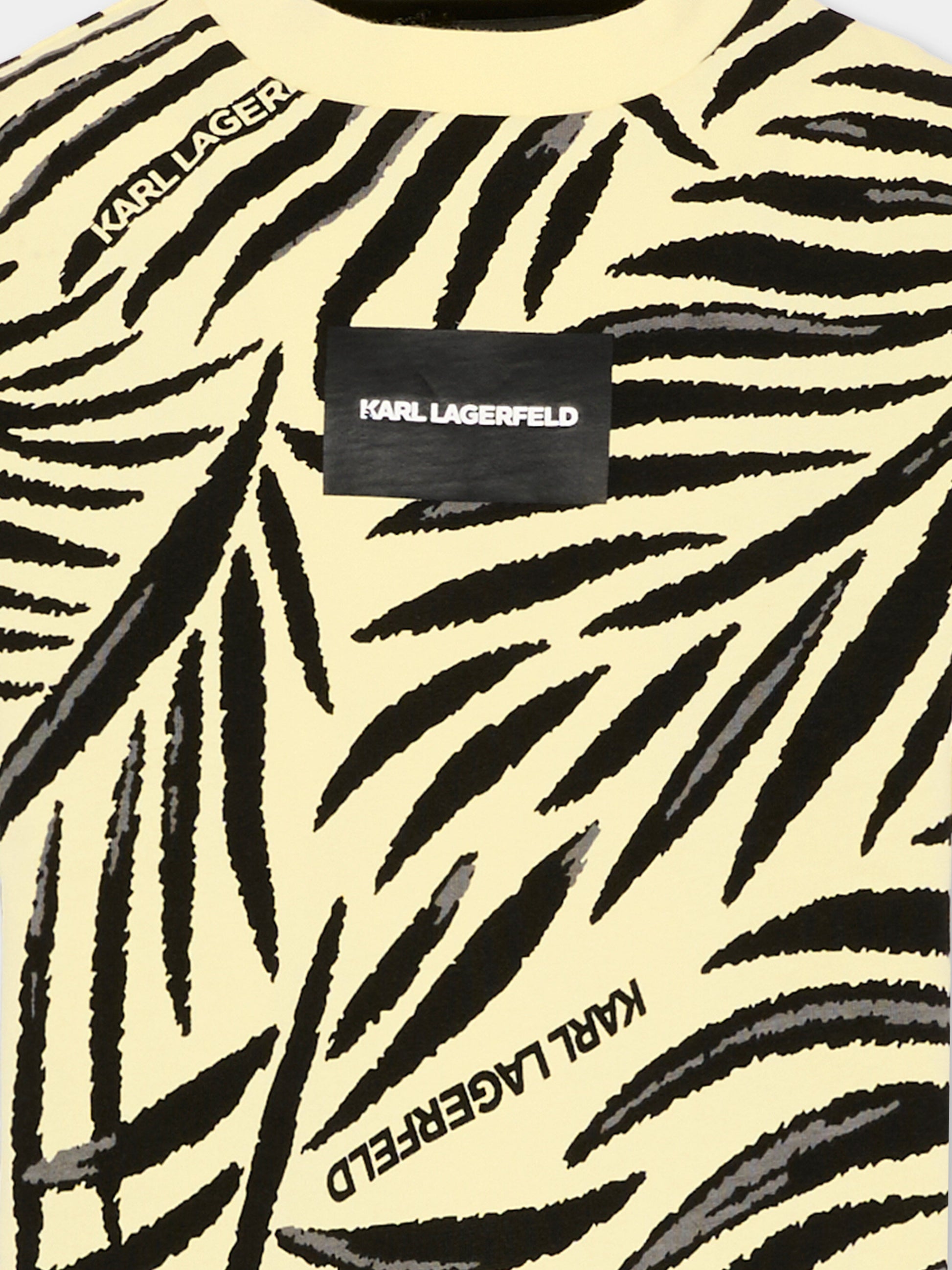 T-shirt gialla per bambino con logo,Karl Lagerfeld Kids,Z31104 556