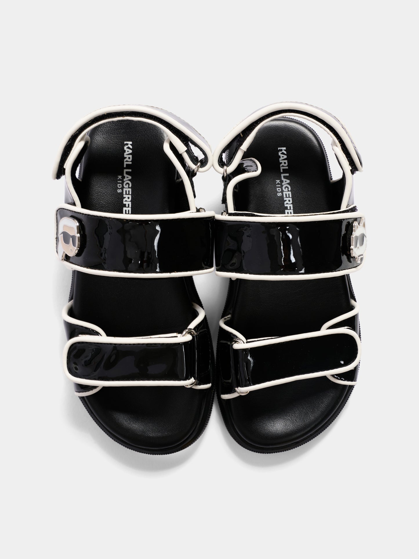 Sandali neri per bambina con Ikonik Karl e Choupette,Karl Lagerfeld Kids,Z31170 09B