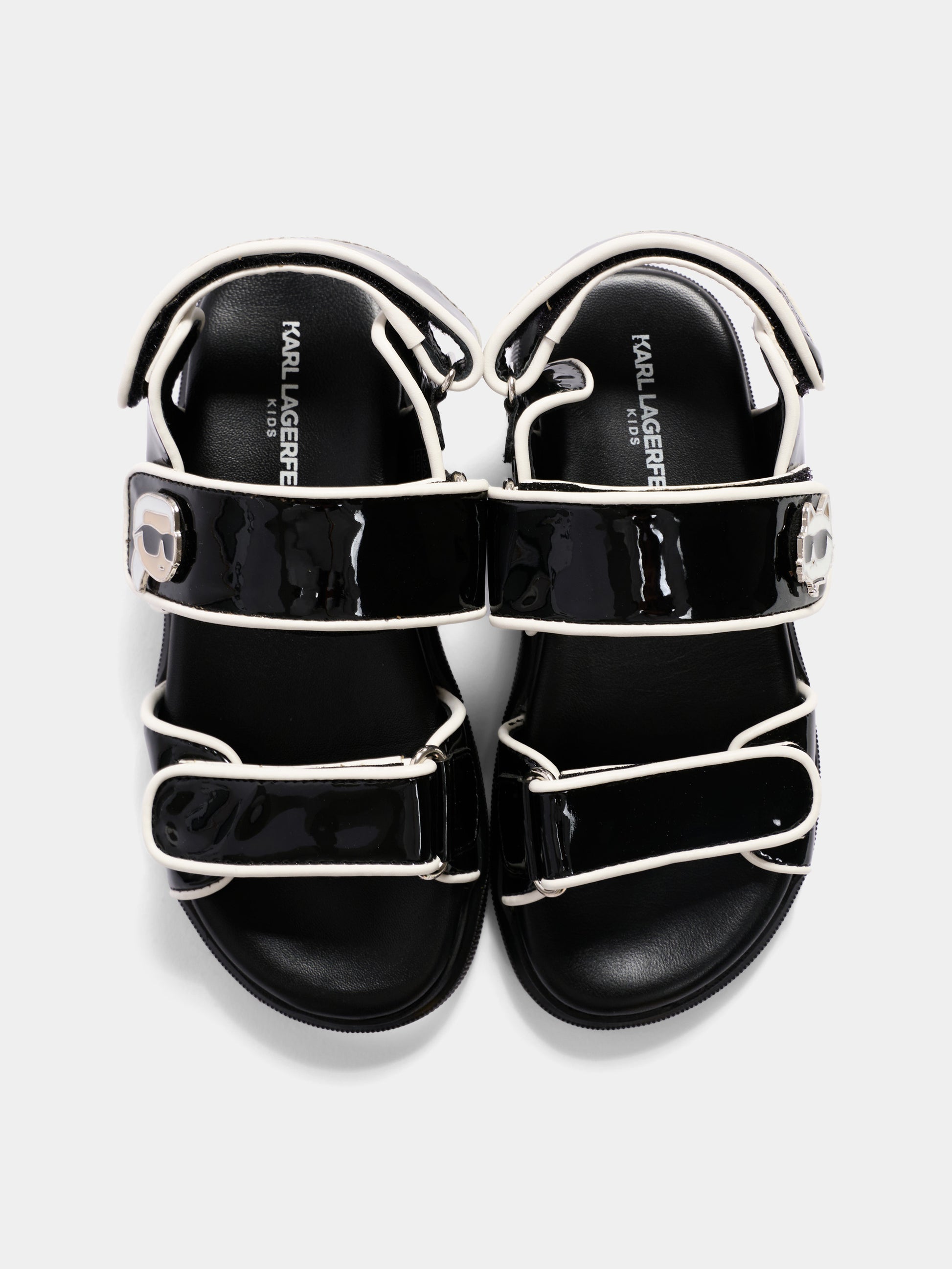 Sandali neri per bambina con Ikonik Karl e Choupette,Karl Lagerfeld Kids,Z31170 09B