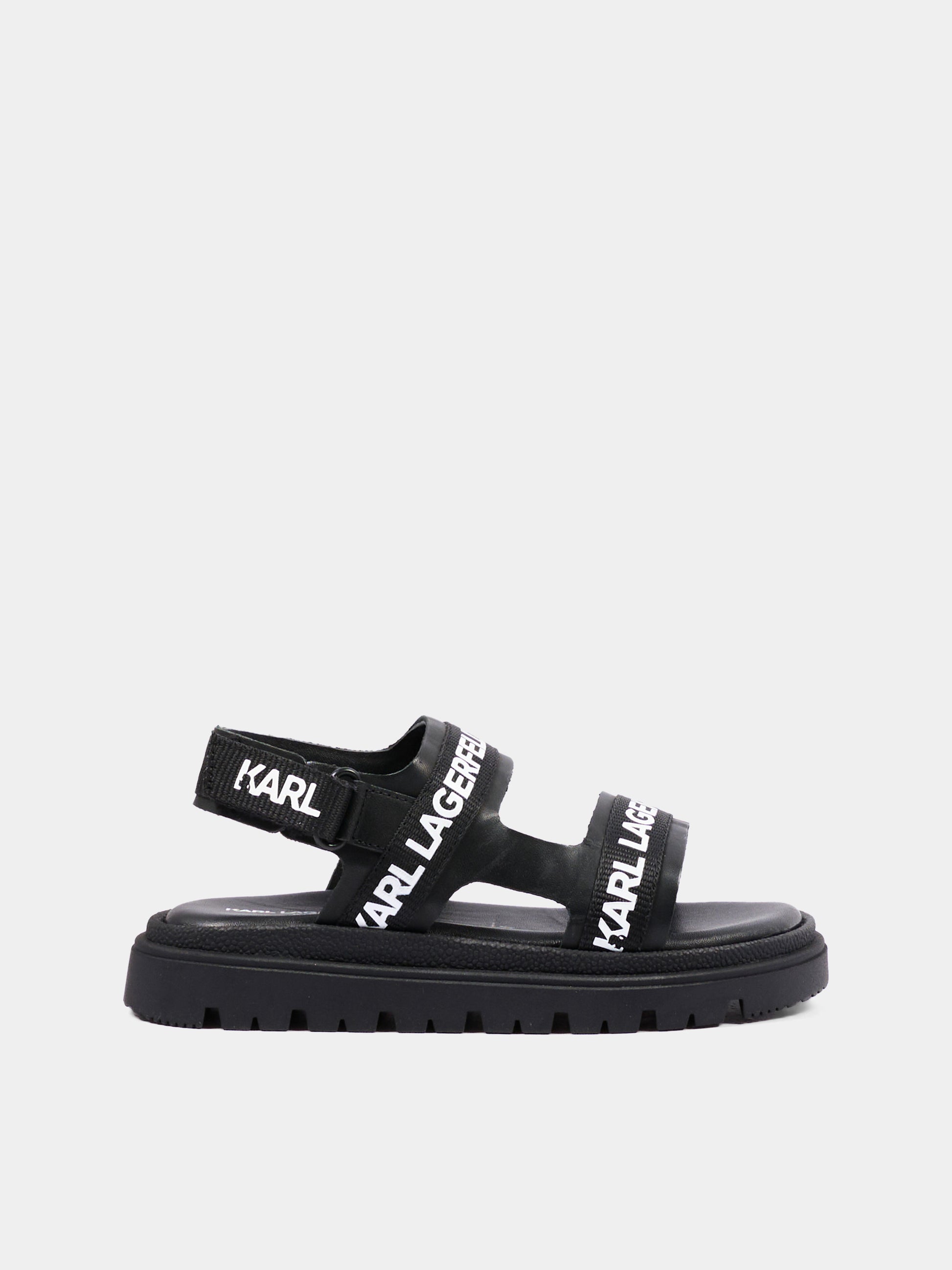 Sandali neri per bambino con logo,Karl Lagerfeld Kids,Z31176 09B