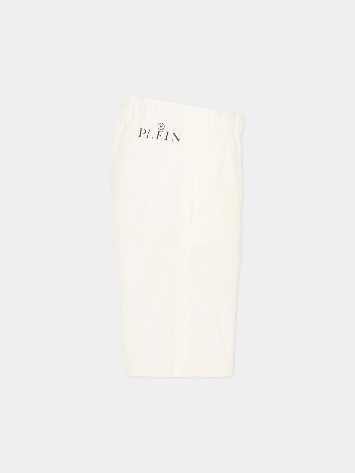 Shorts bianco con skull per bambino,Philipp Plein Junior,S6PHJBBE252 002