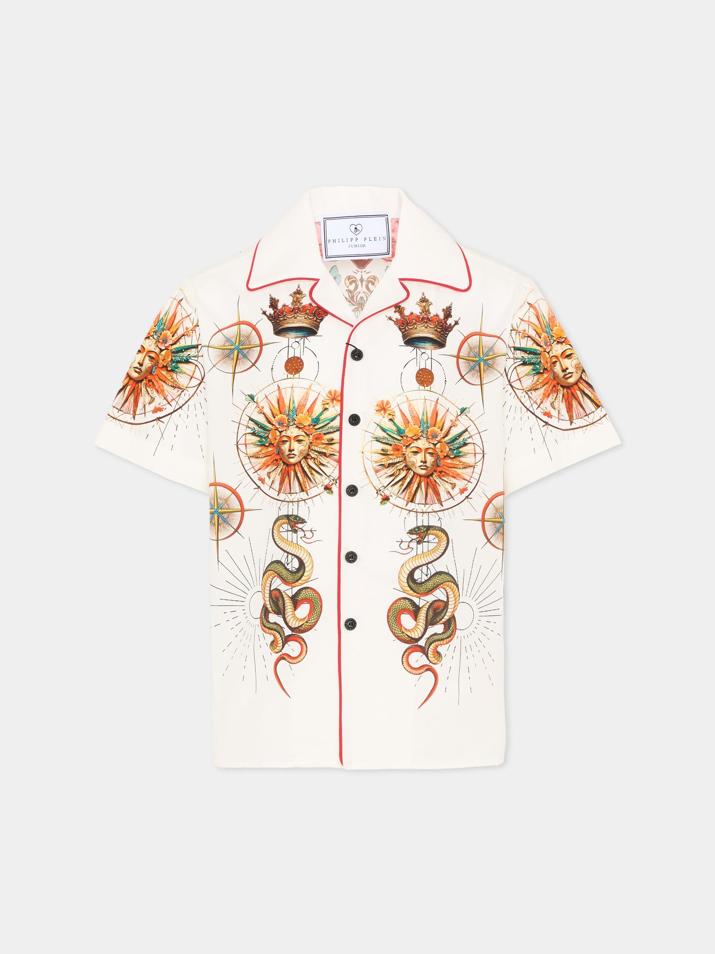 Camicia bianca per bambino con stampa,Philipp Plein Junior,S6PHJBSI031 002