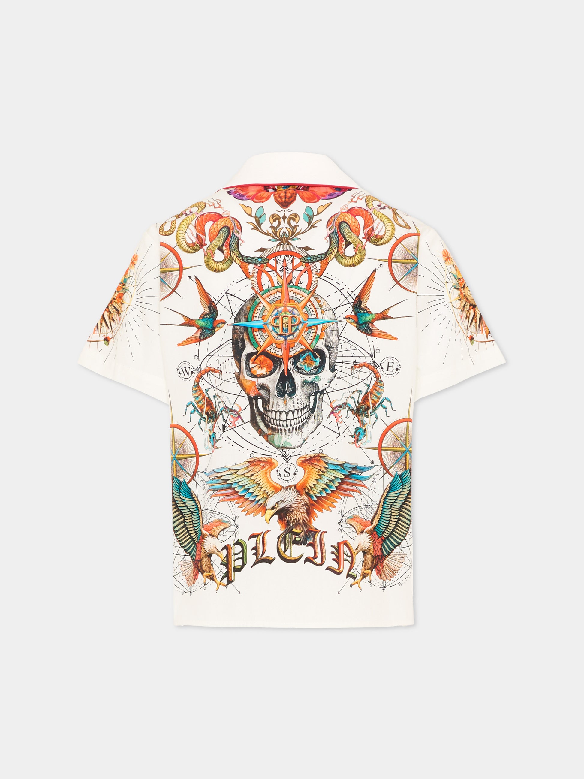 Camicia bianca per bambino con stampa,Philipp Plein Junior,S6PHJBSI031 002