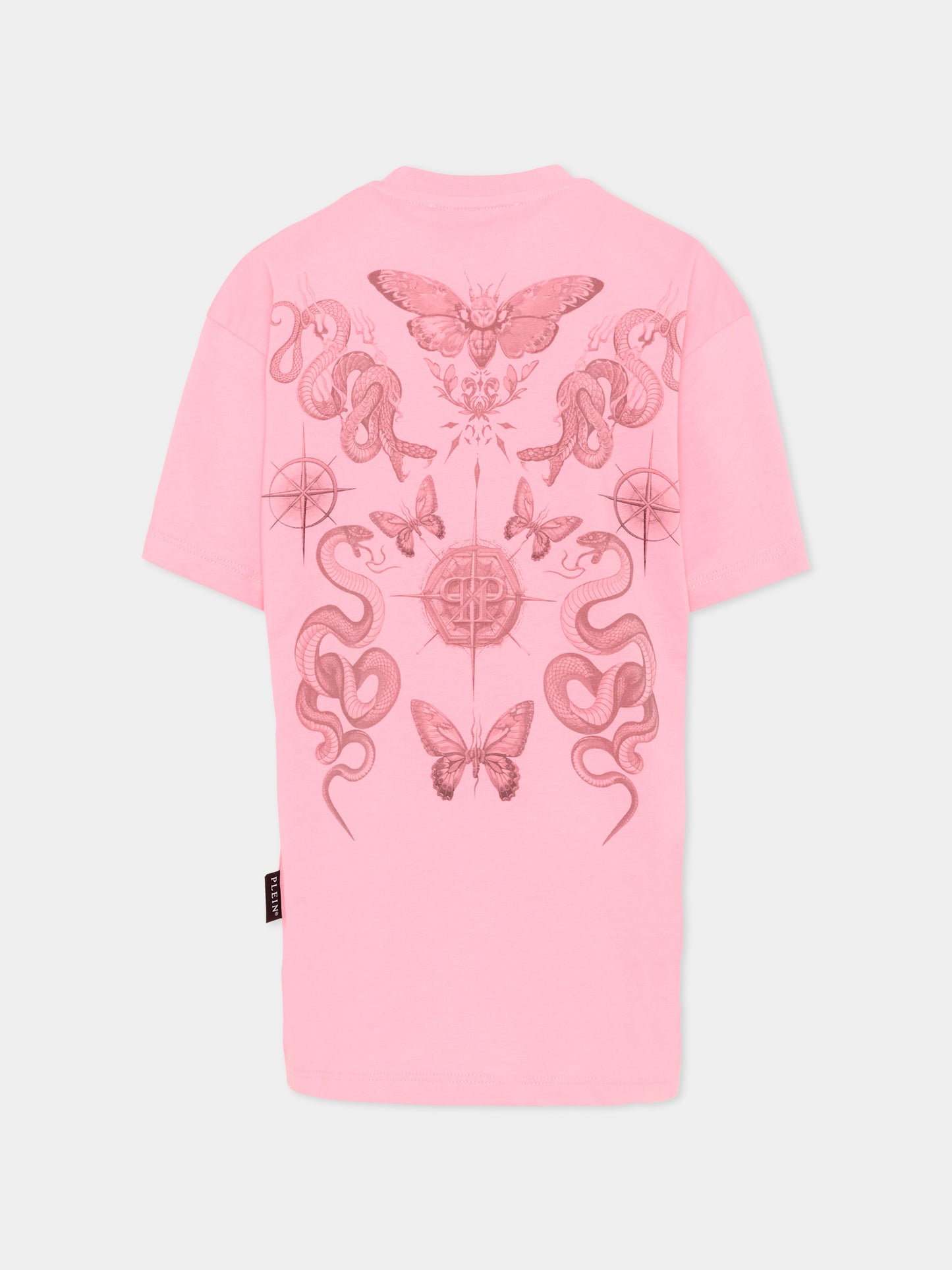 Vestito rosa per bambina con logo strass,Philipp Plein Junior,S6PHJGDR223 042