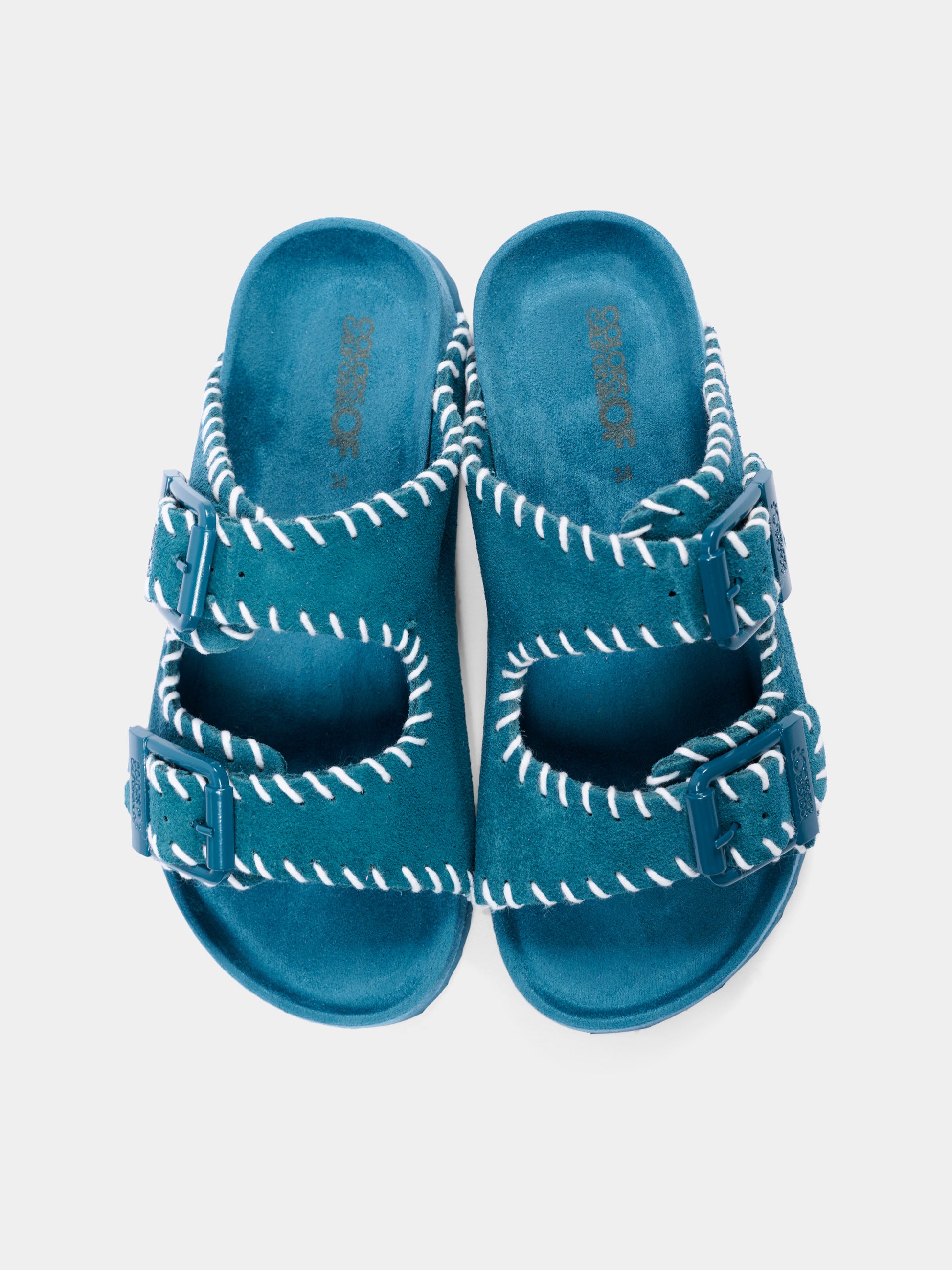 Sandali blu per bambina con impunture,Colors Of California,HC 2610 SEA