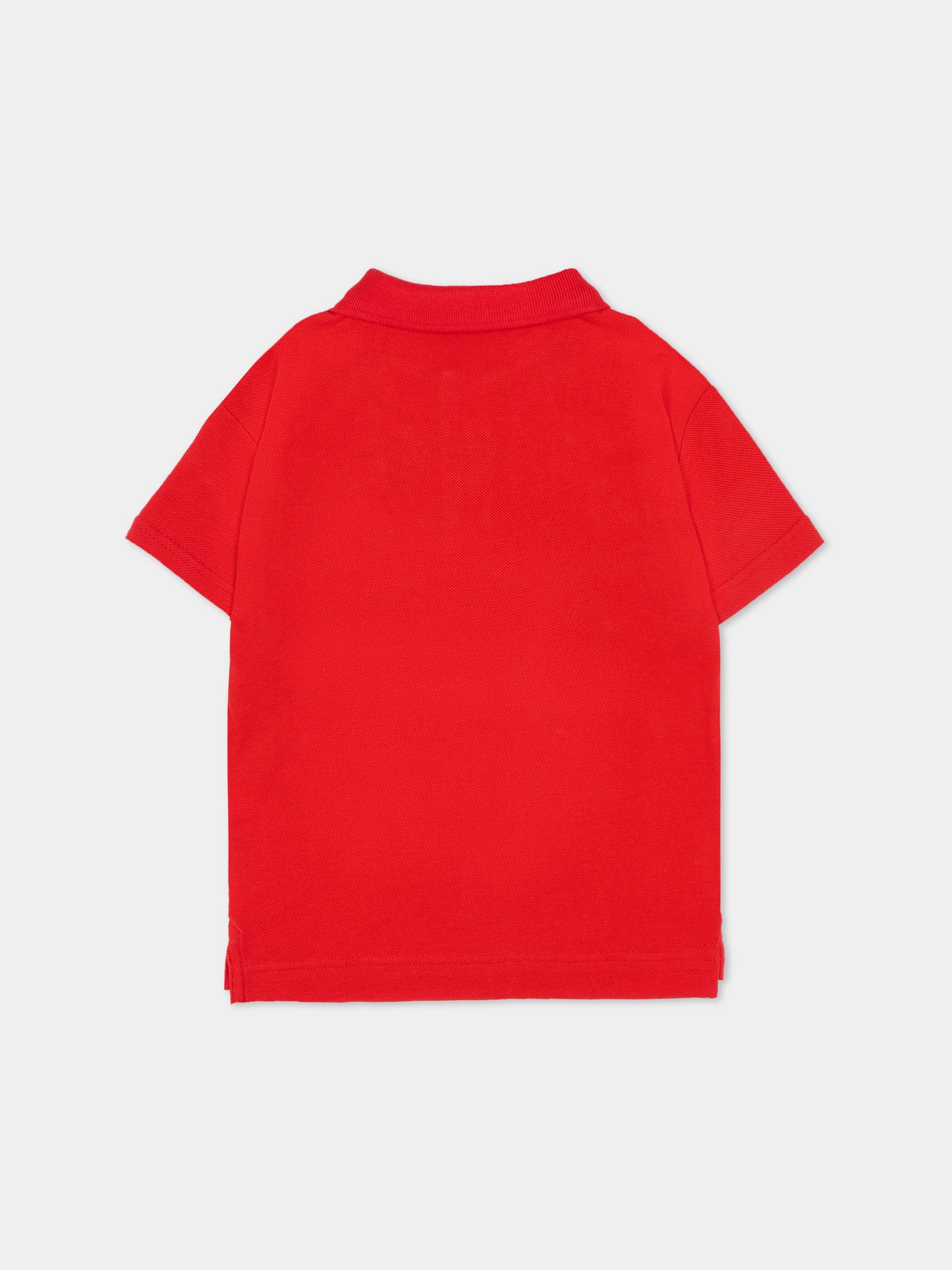Polo rossa per bambino con cavaliere equestre,Burberry Kids,8121357 B7308