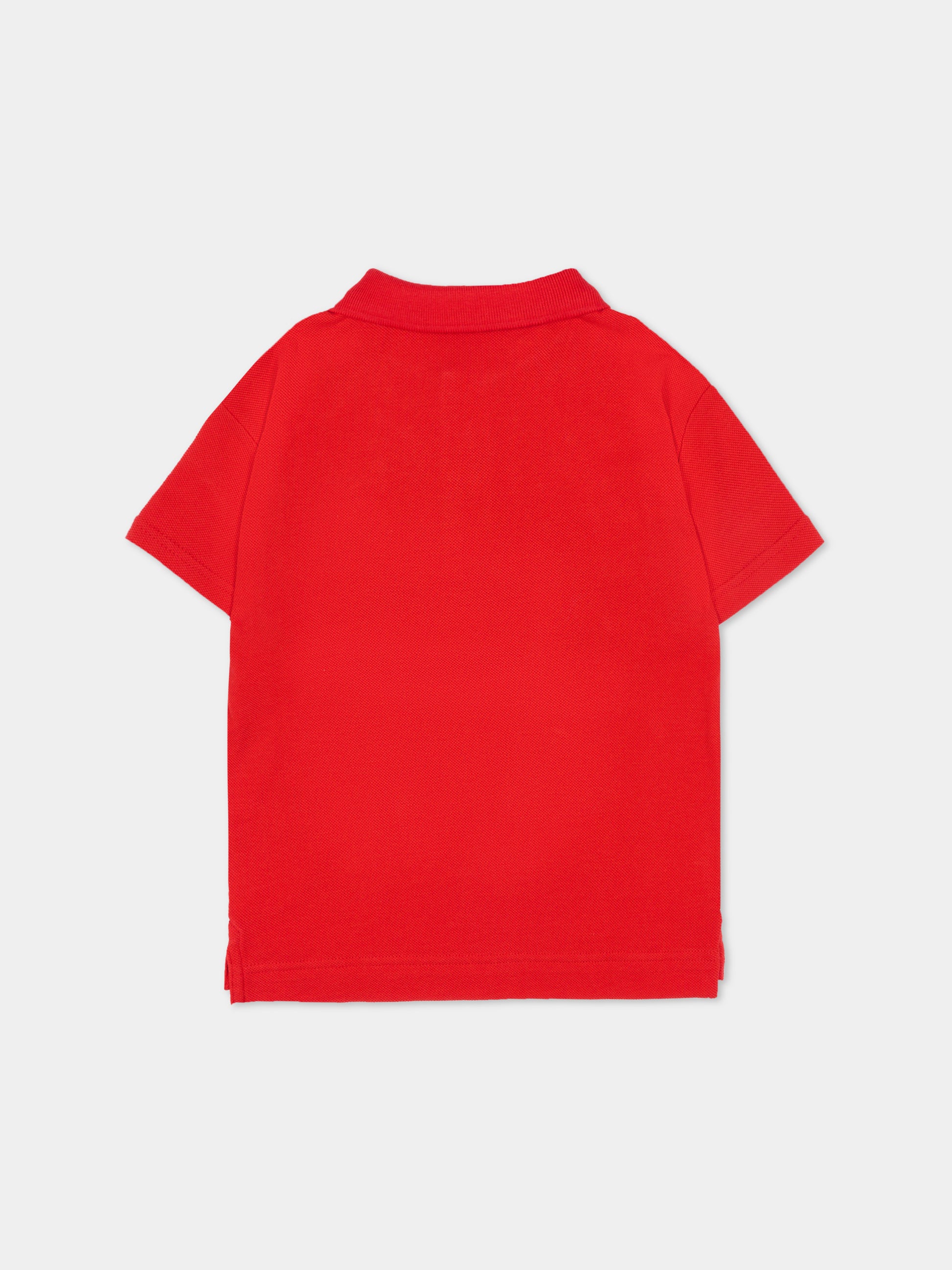 Polo rossa per bambino con cavaliere equestre,Burberry Kids,8121357 B7308