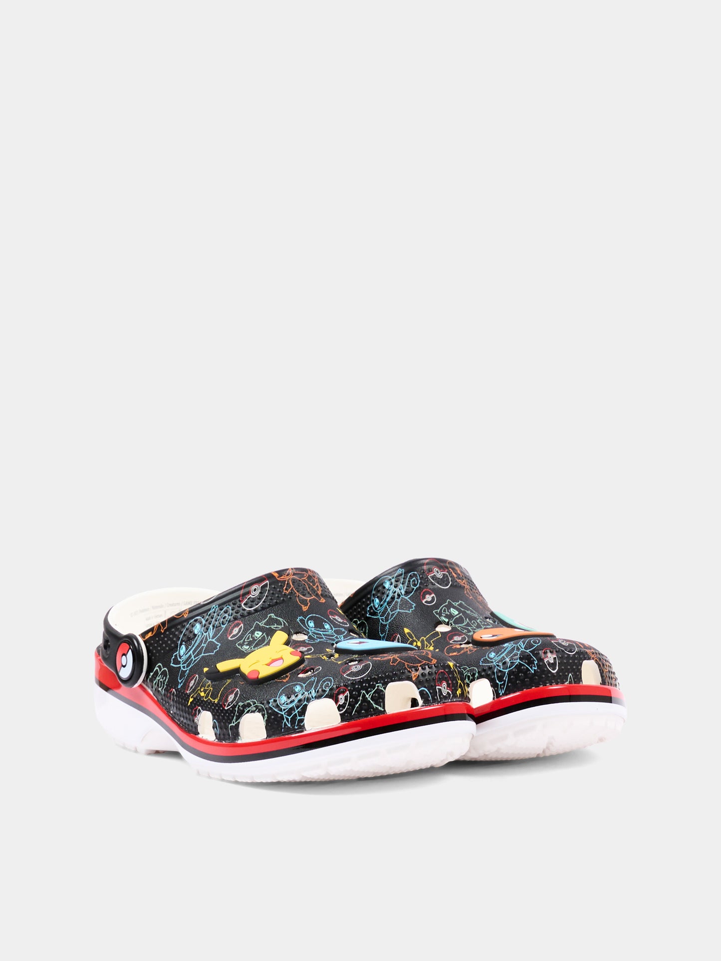 Black clogs for Kids with Pokémon