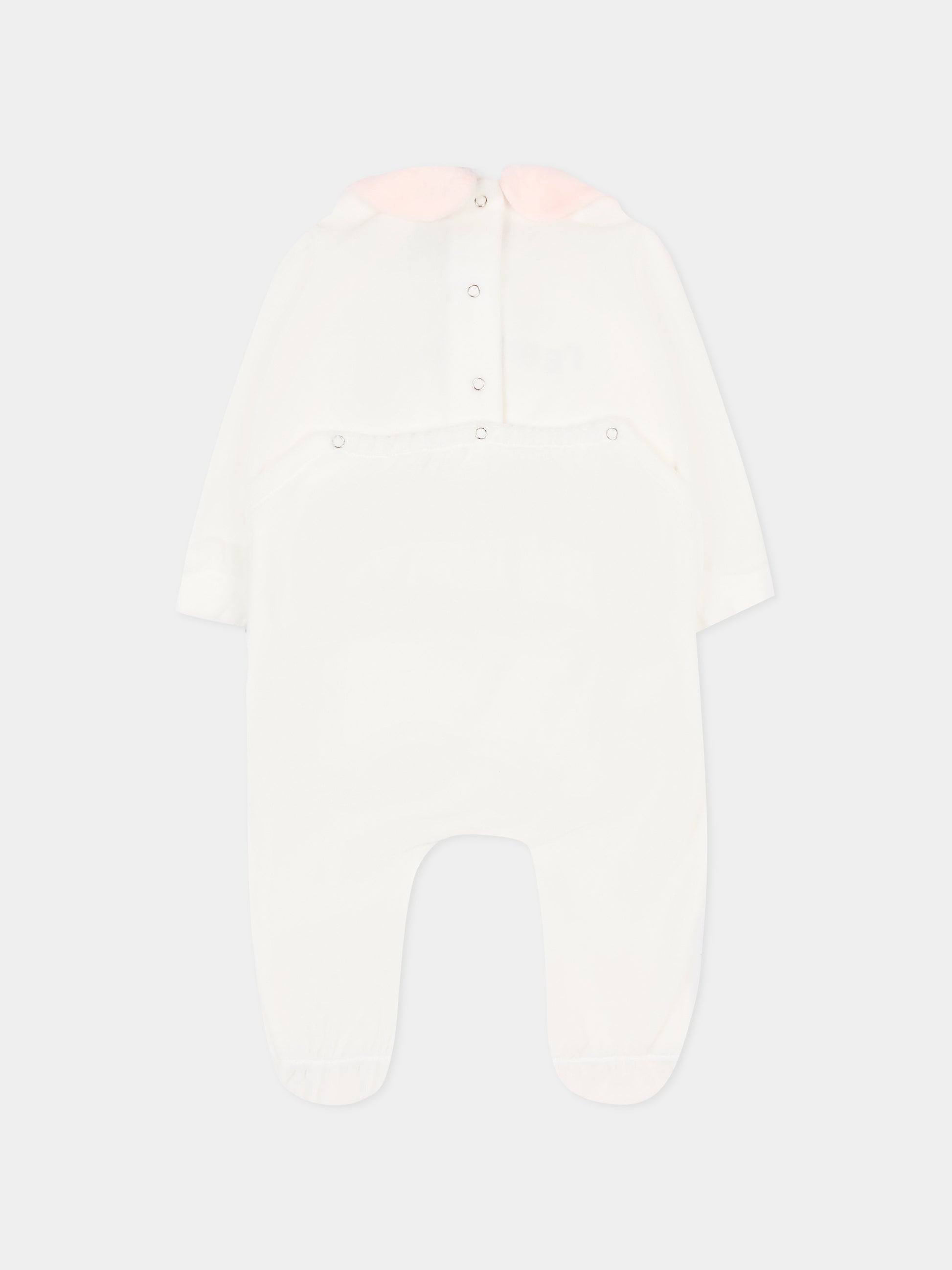 Tutina bianca per neonata con agnellino e collana,Le Boo Beebè,CB011 2030