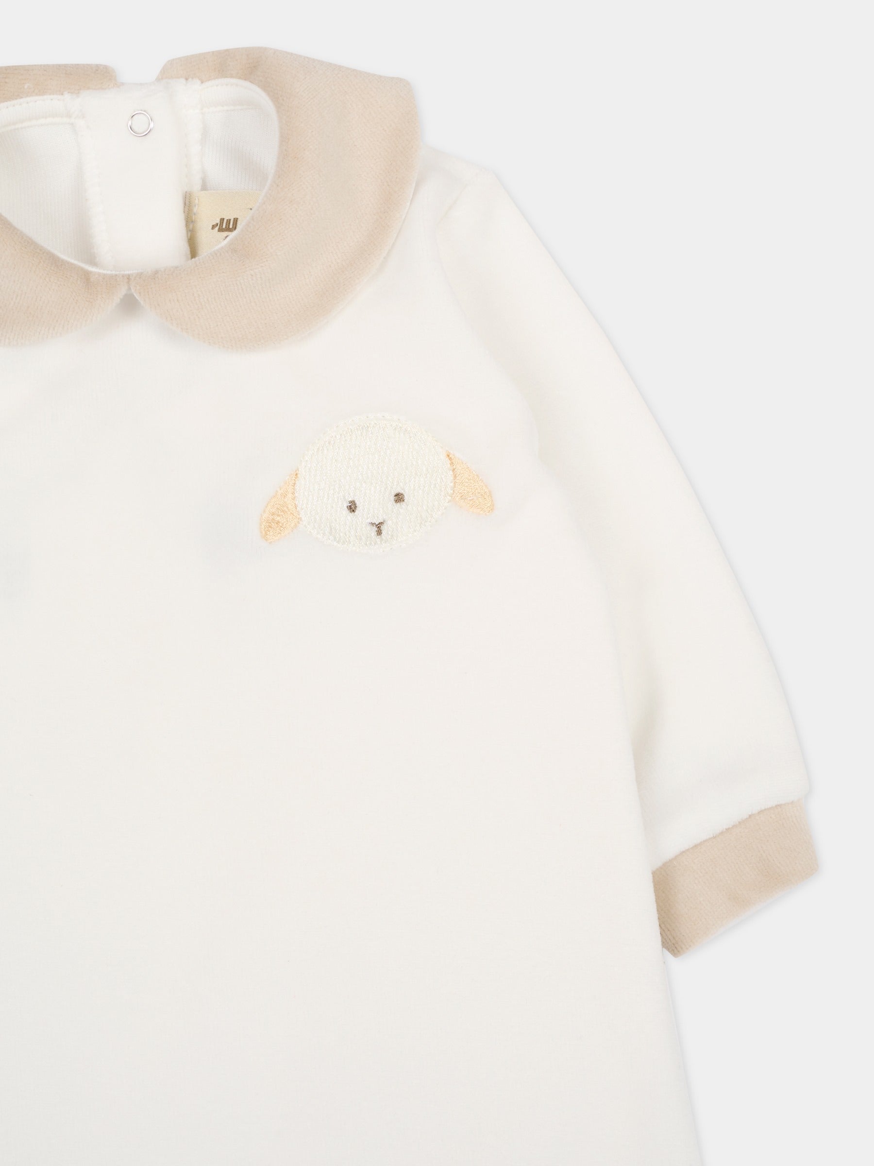 Tutina bianca per neonati con agnellino,Le Boo Beebè,CB012 2021