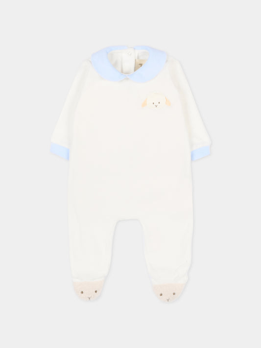 Tutina bianca per neonato con agnellino,Le Boo Beebè,CB012 2040