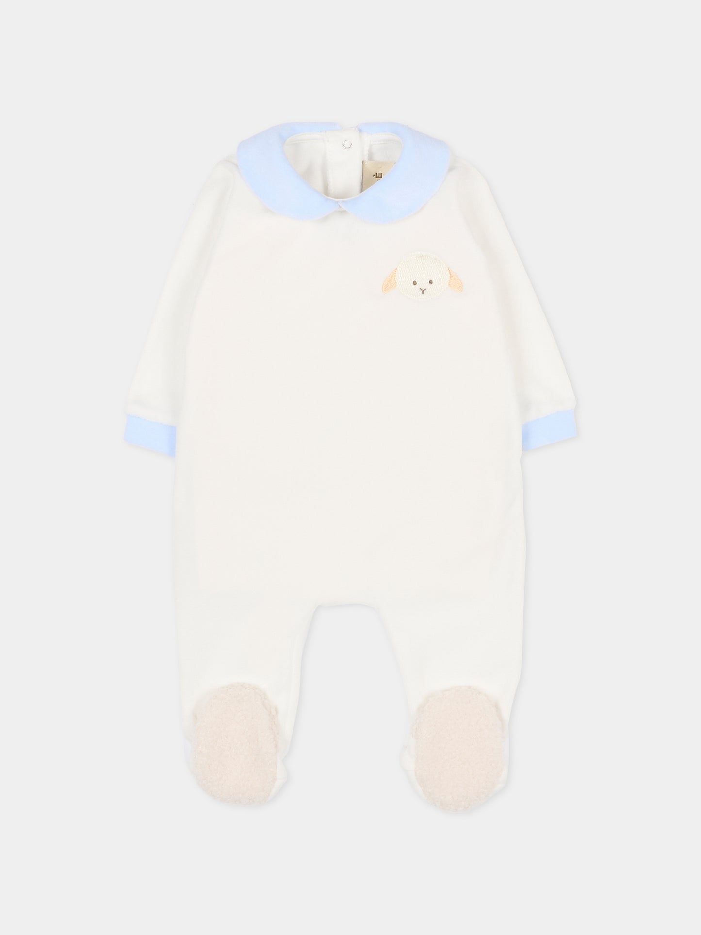 Tutina bianca per neonato con agnellino,Le Boo Beebè,CB012 2040